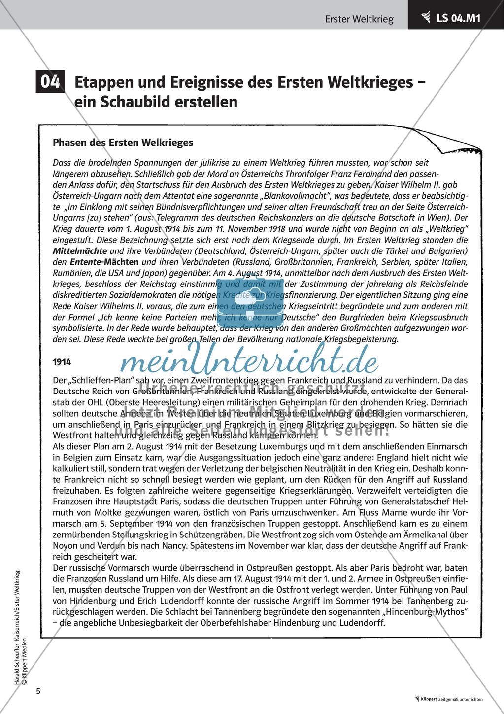 Fertige Unterrichtsstunden zum Ersten Weltkrieg: Anlass, Ursachen, Etappen, Ereignisse Preview 7