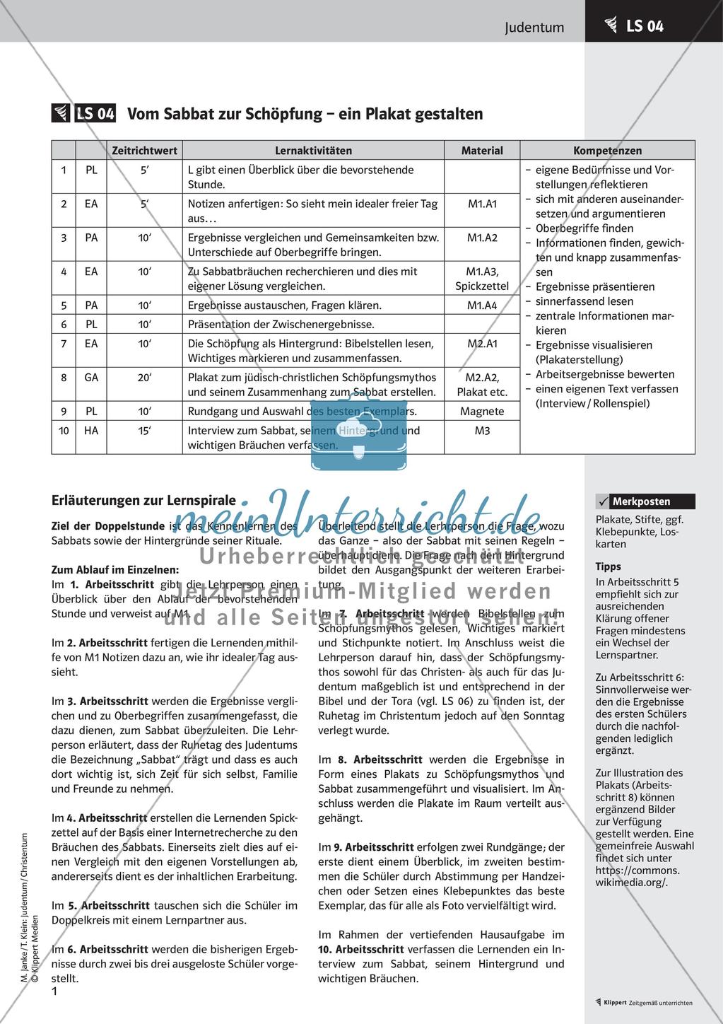 Fertige Unterrichtsstunden zum Judentum: Jüdische Geschichte, Sabbat, Tora Preview 3