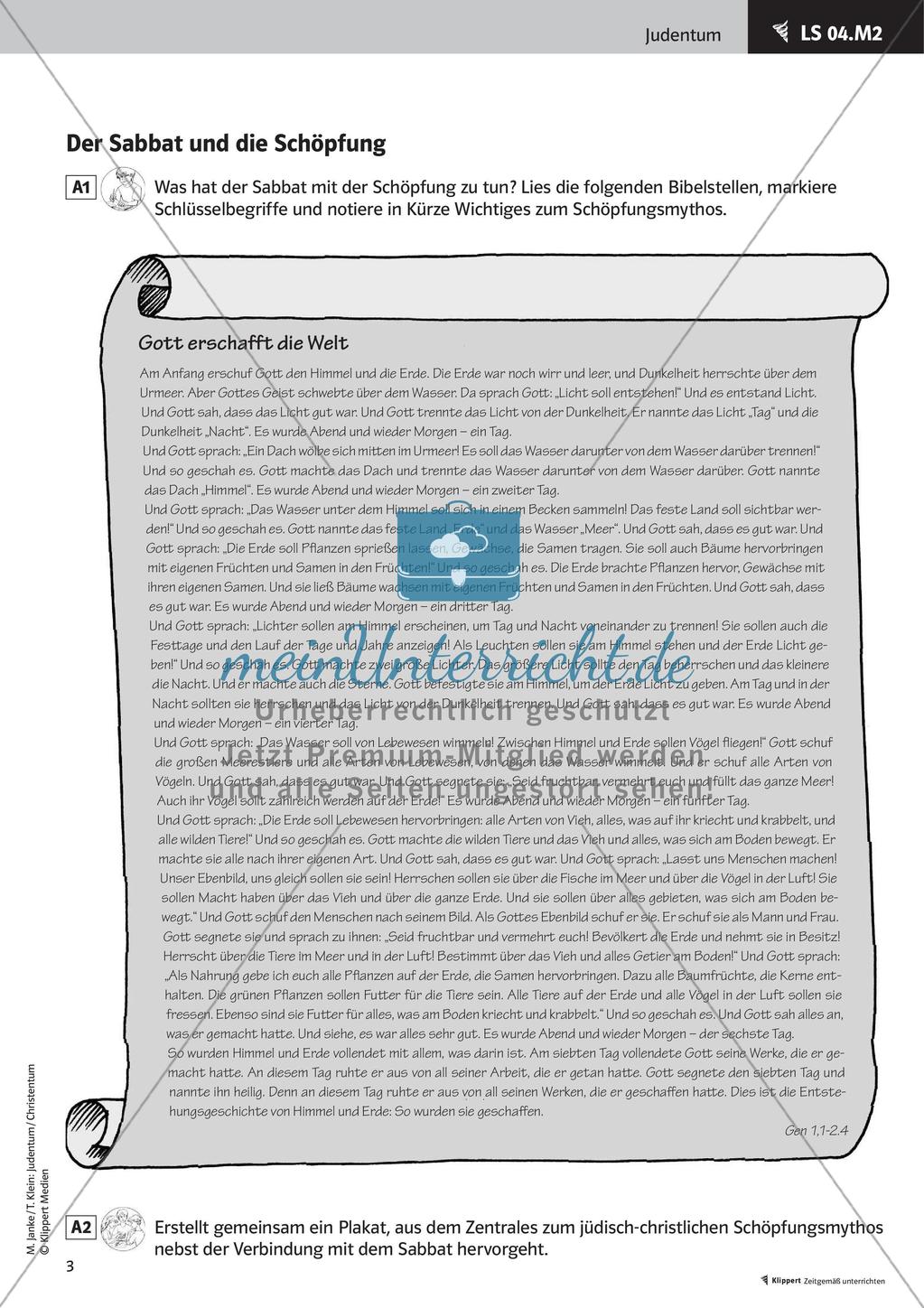 Fertige Unterrichtsstunden zum Judentum: Jüdische Geschichte, Sabbat, Tora Preview 5