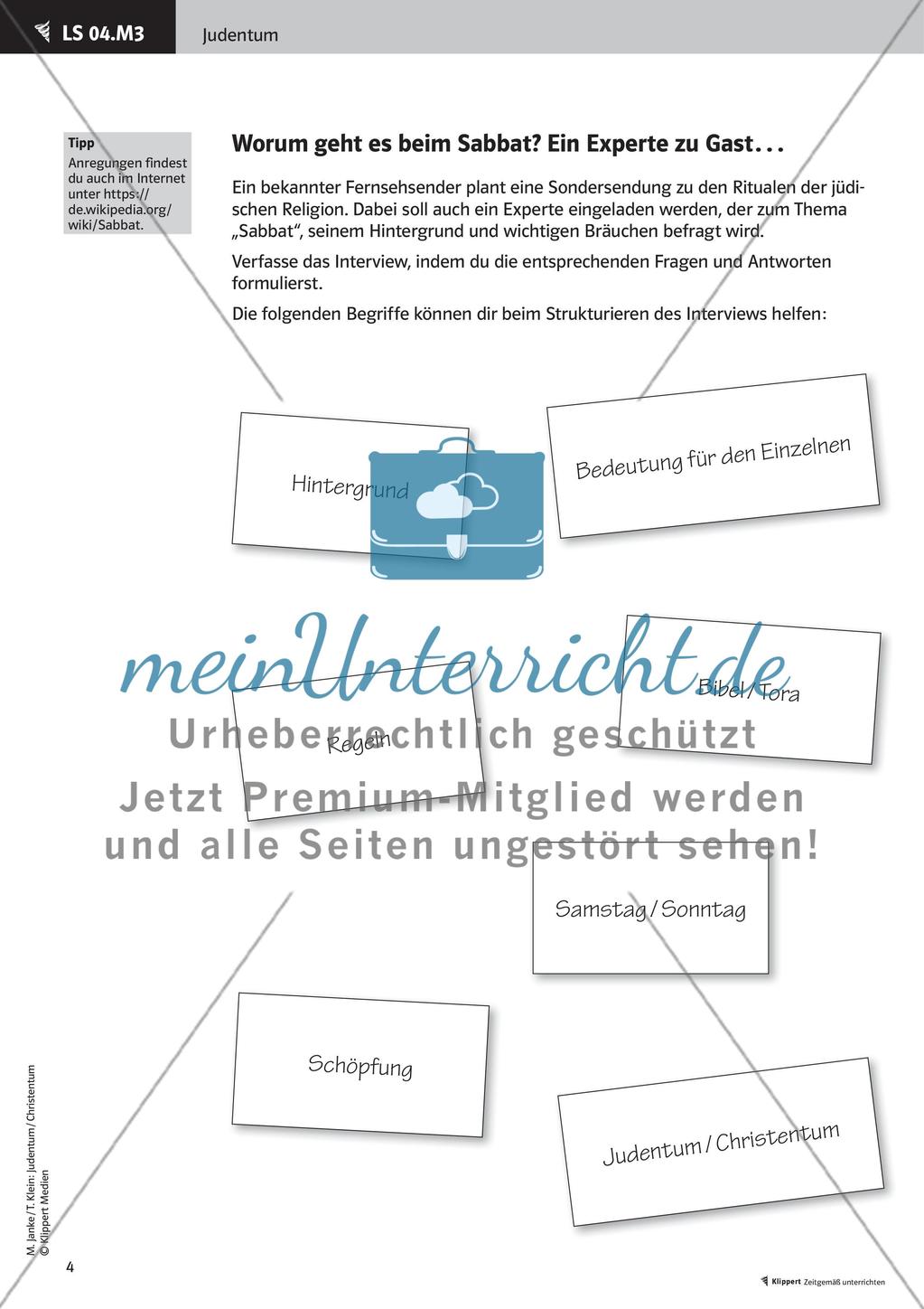Jüdische Geschichte, Sabbat und Tora Preview 6