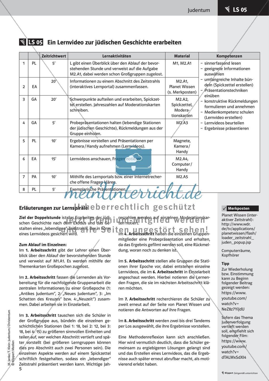 Fertige Unterrichtsstunden zum Judentum: Jüdische Geschichte, Sabbat, Tora Preview 7