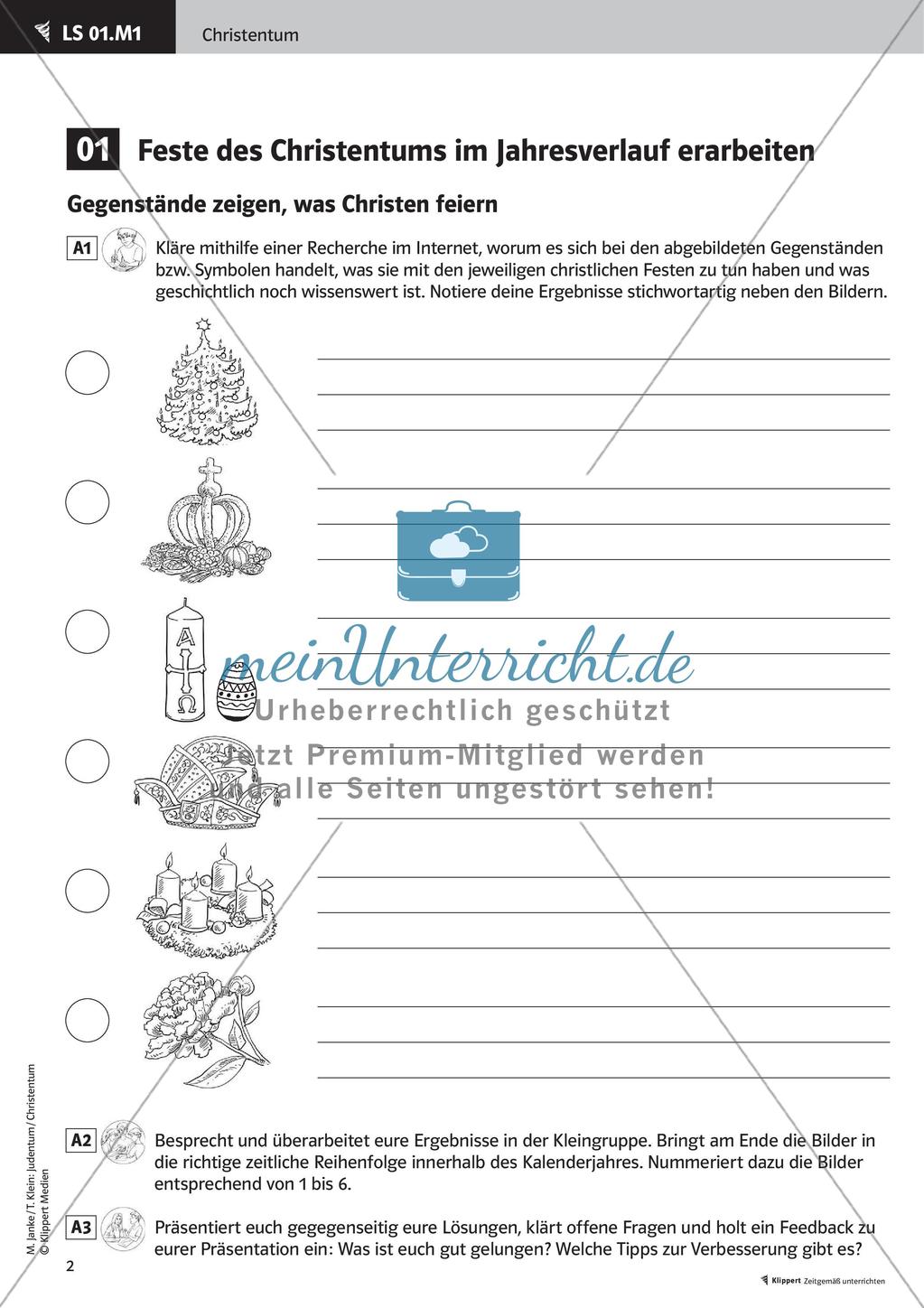 Fertige Unterrichtsstunde zum Christentum: Christlicher Festkreis Preview 4