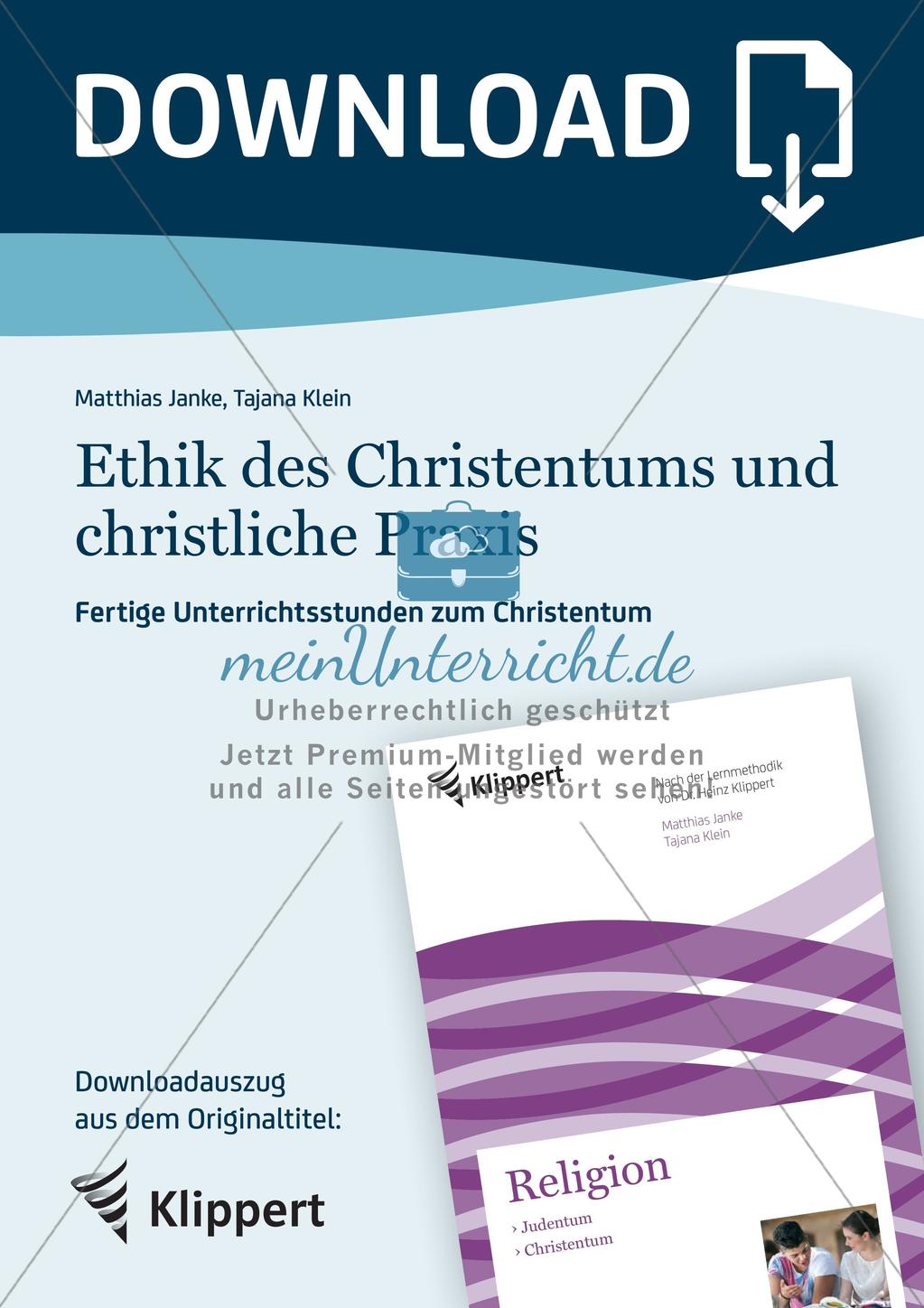 Fertige Unterrichtsstunden zum Christentum: Ethik des Christentums und christliche Praxis Preview 1