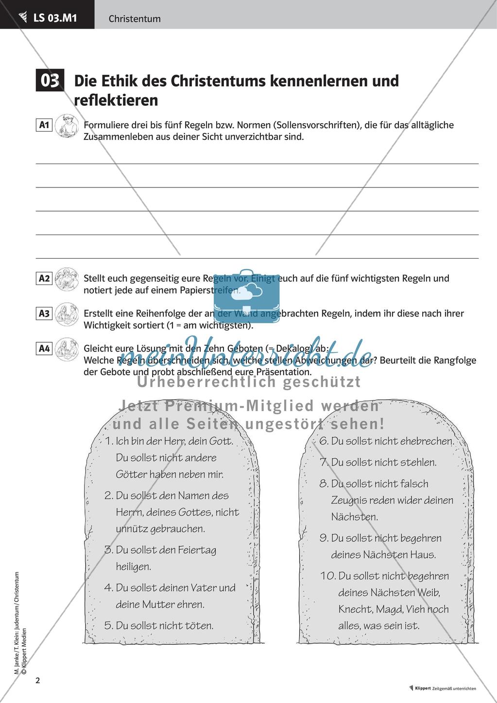 Fertige Unterrichtsstunden zum Christentum: Ethik des Christentums und christliche Praxis Preview 4