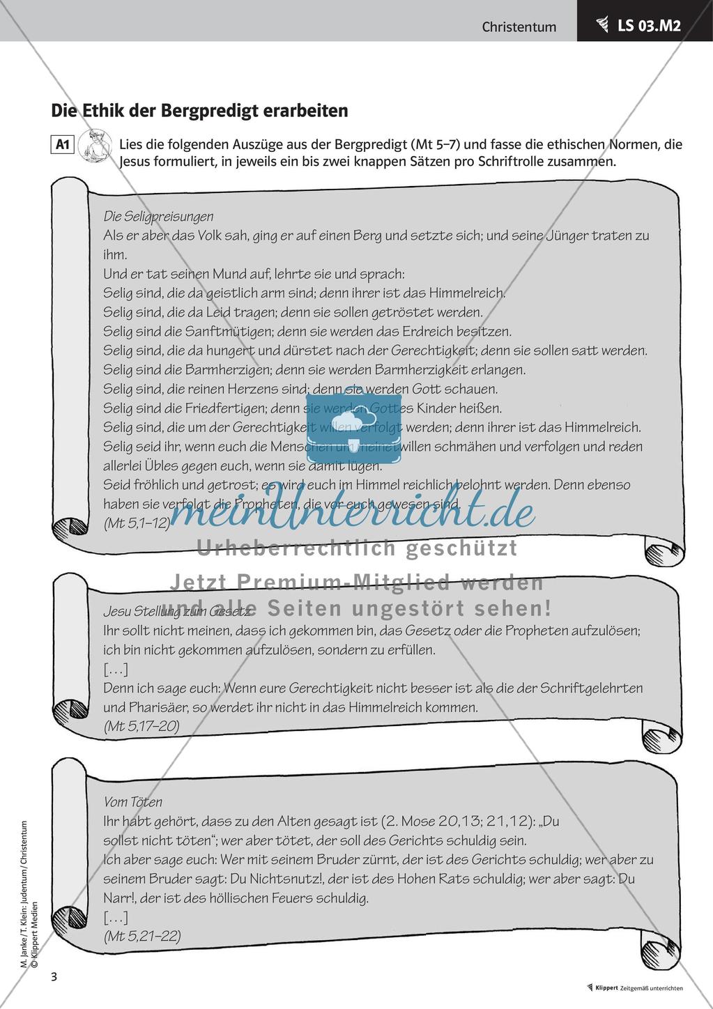 Fertige Unterrichtsstunden zum Christentum: Ethik des Christentums und christliche Praxis Preview 5