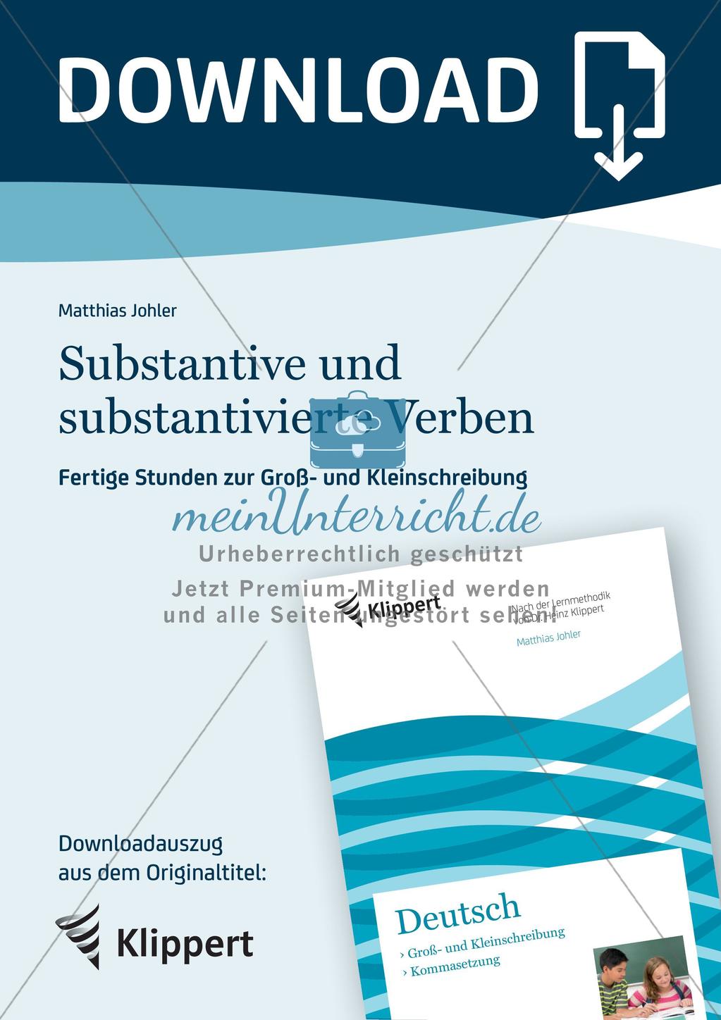 Fertige Stunden zu Groß- und Kleinschreibung: Substantive und substantivierte Verben Preview 1