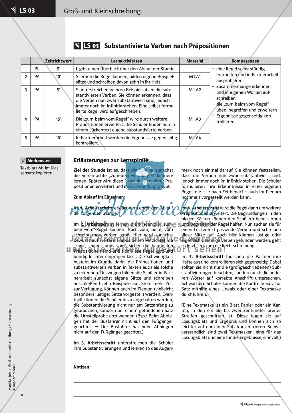 Fertige Stunden zu Groß- und Kleinschreibung: Substantive und substantivierte Verben Preview 6
