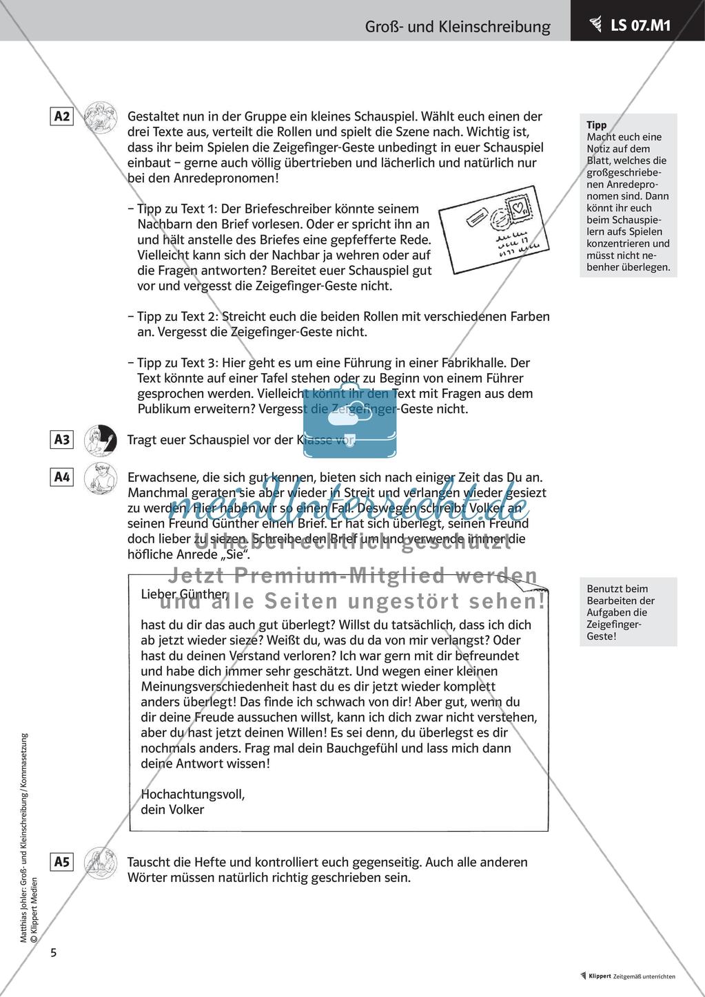 Fertige Stunden zu Groß- und Kleinschreibung: Substantivierungen mit Artikeln und Anredepronomen Preview 7