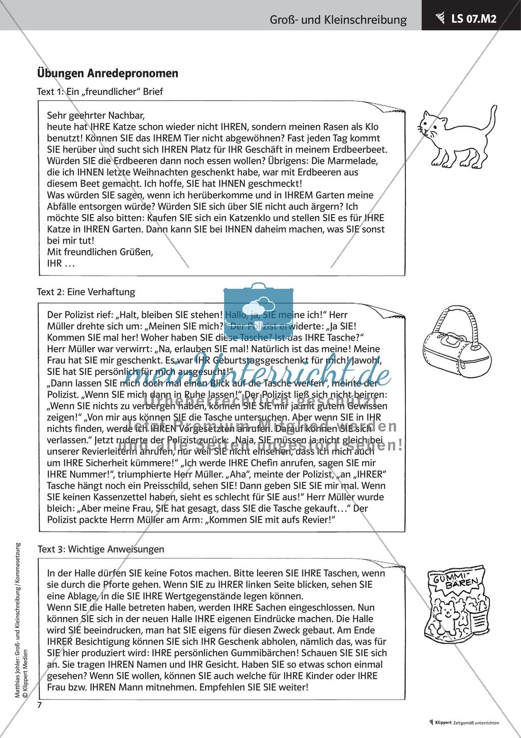Fertige Stunden zu Groß- und Kleinschreibung: Substantivierungen mit Artikeln und Anredepronomen Preview 9
