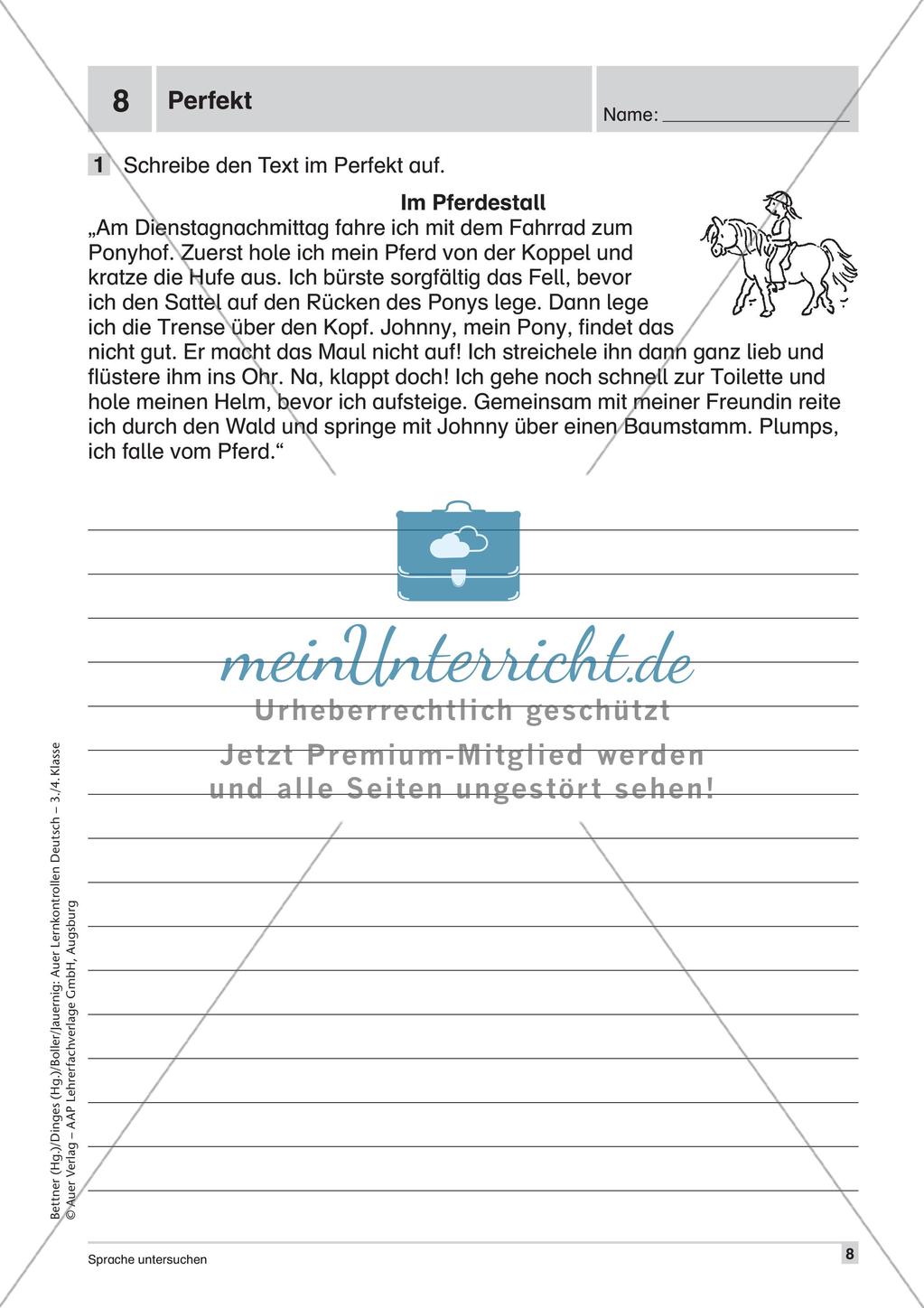 Lernkontrollen: Wortschatz und Tempus Preview 10