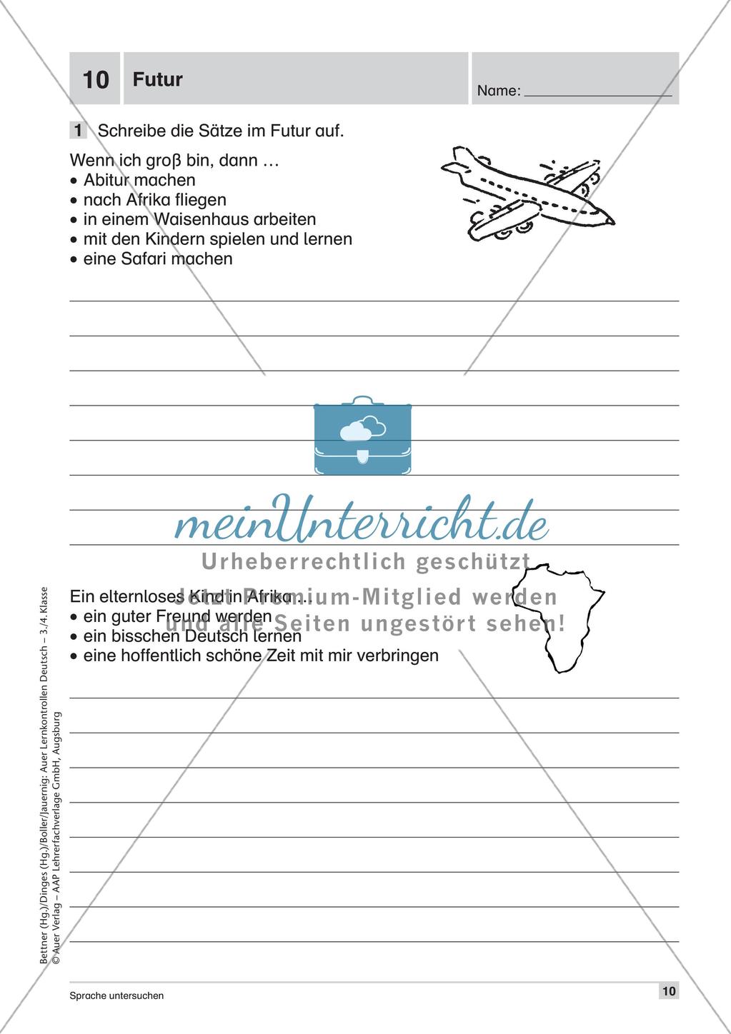 Lernkontrollen: Wortschatz und Tempus Preview 12