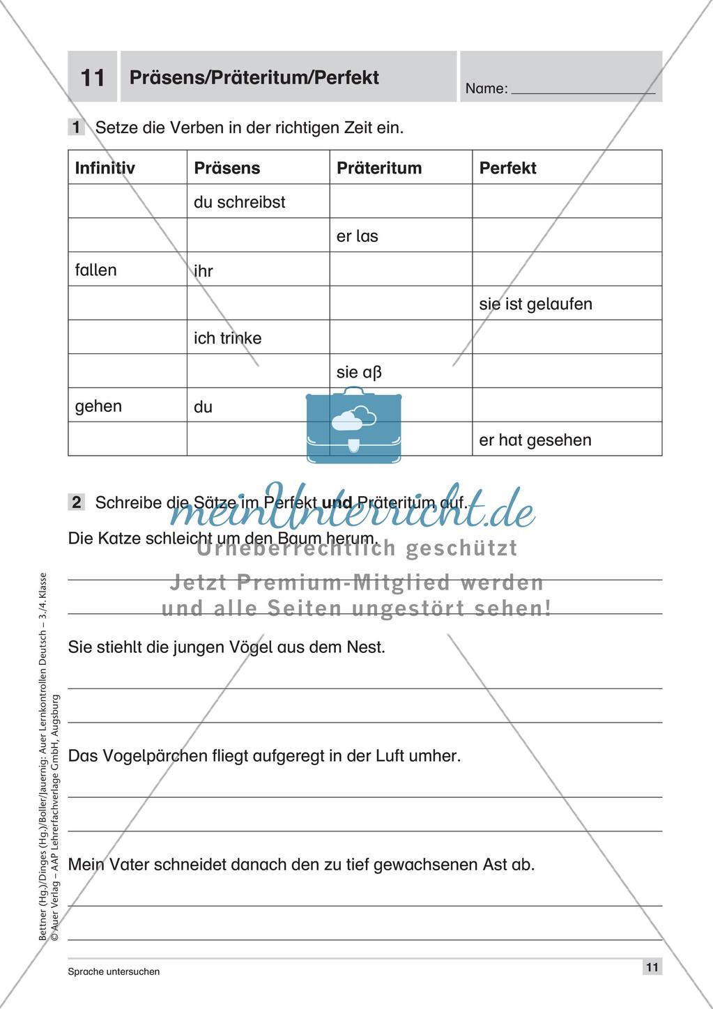 Lernkontrollen: Wortschatz und Tempus Preview 13