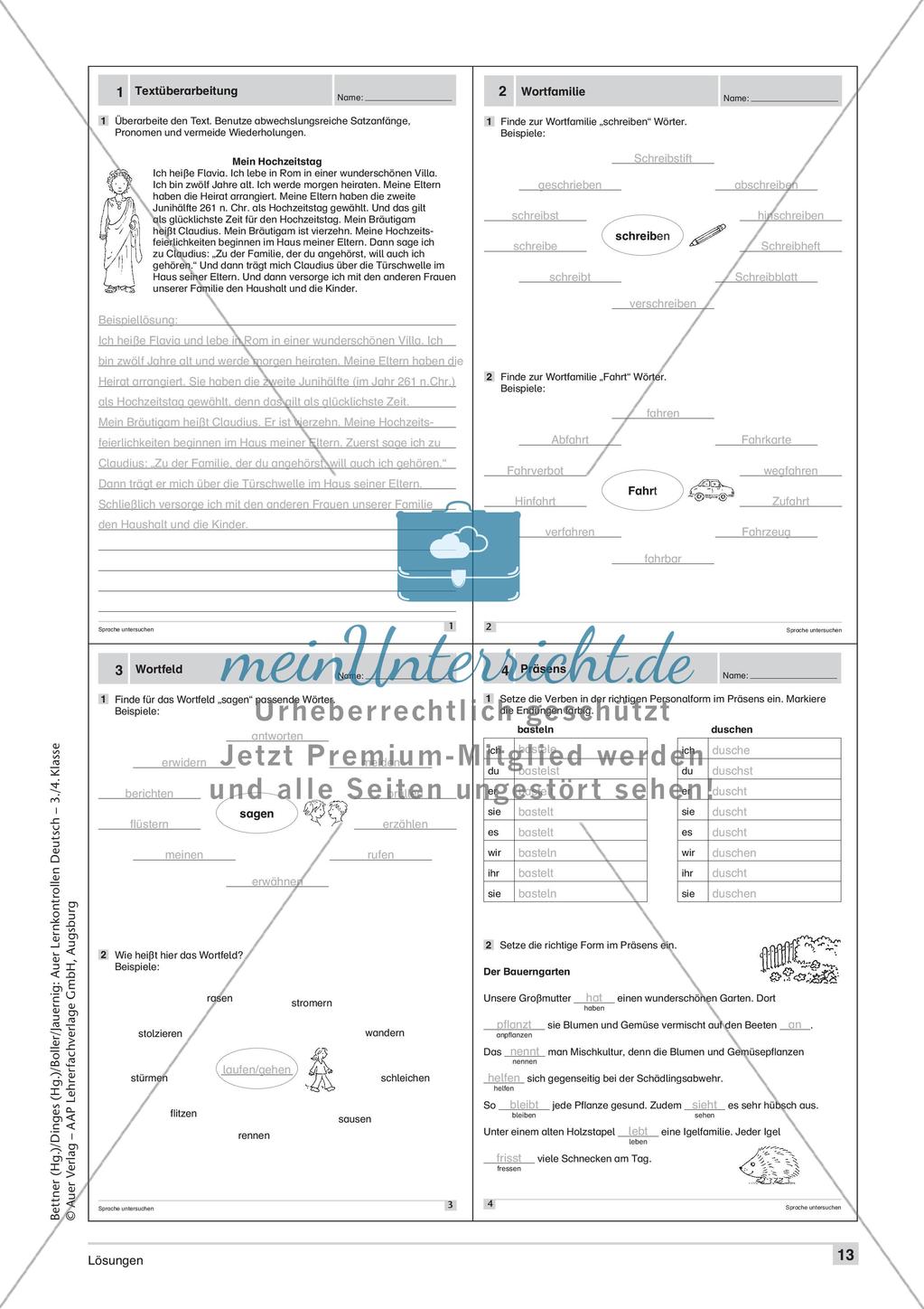 Lernkontrollen: Wortschatz und Tempus Preview 15