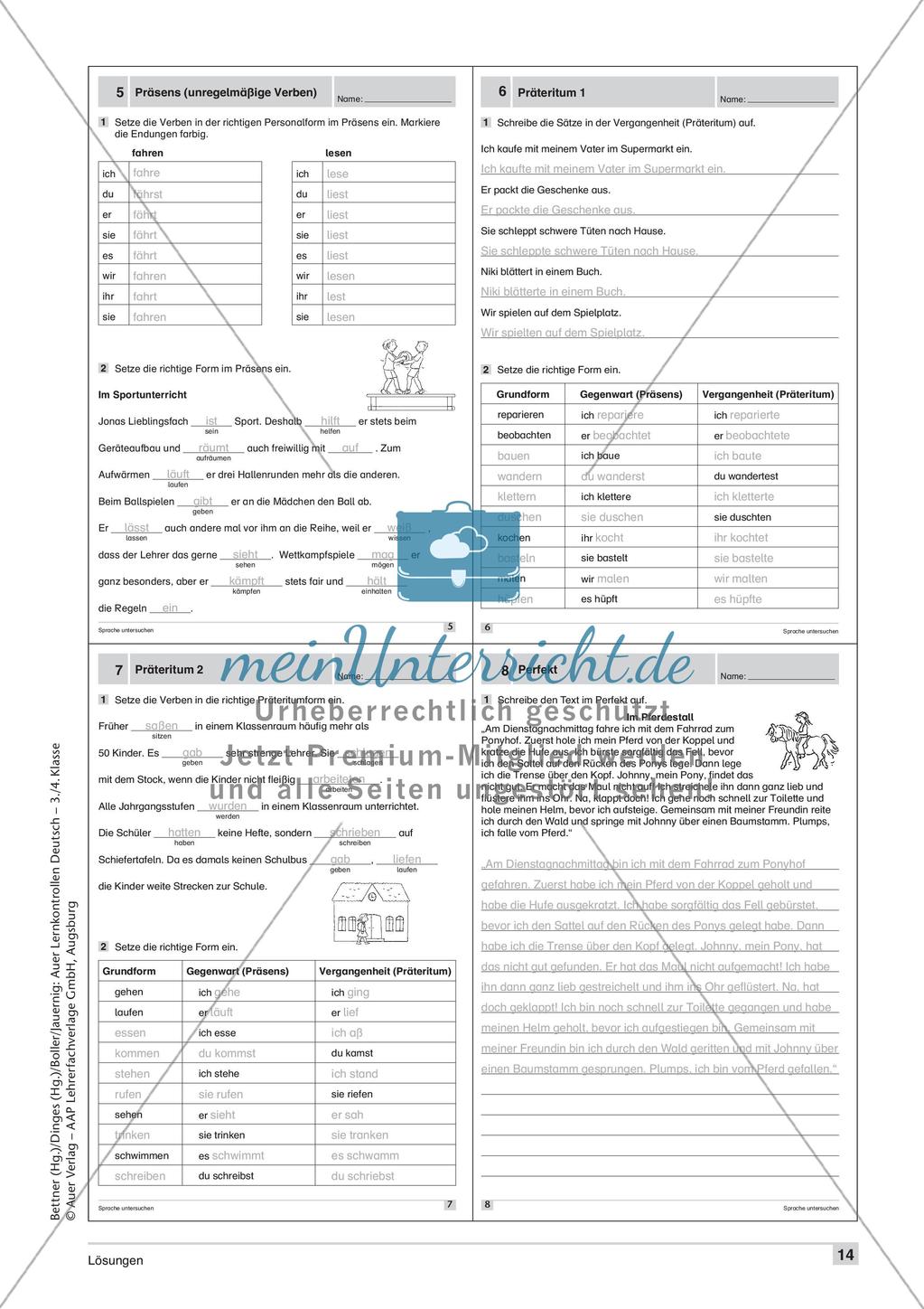 Lernkontrollen: Wortschatz und Tempus Preview 16