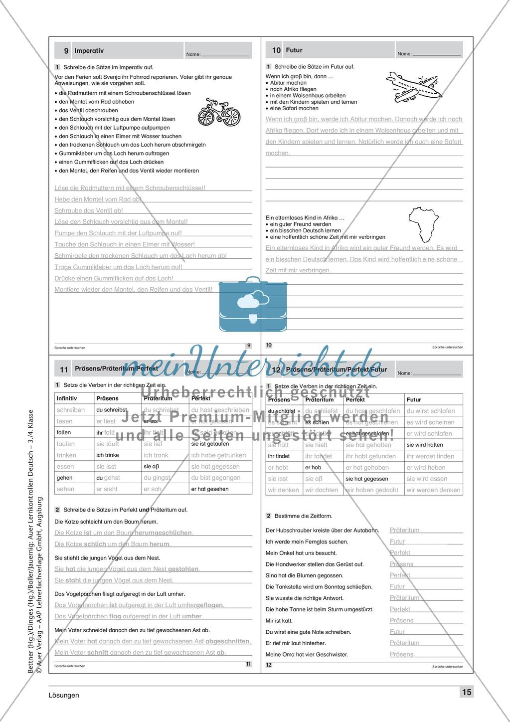 Lernkontrollen: Wortschatz und Tempus Preview 17