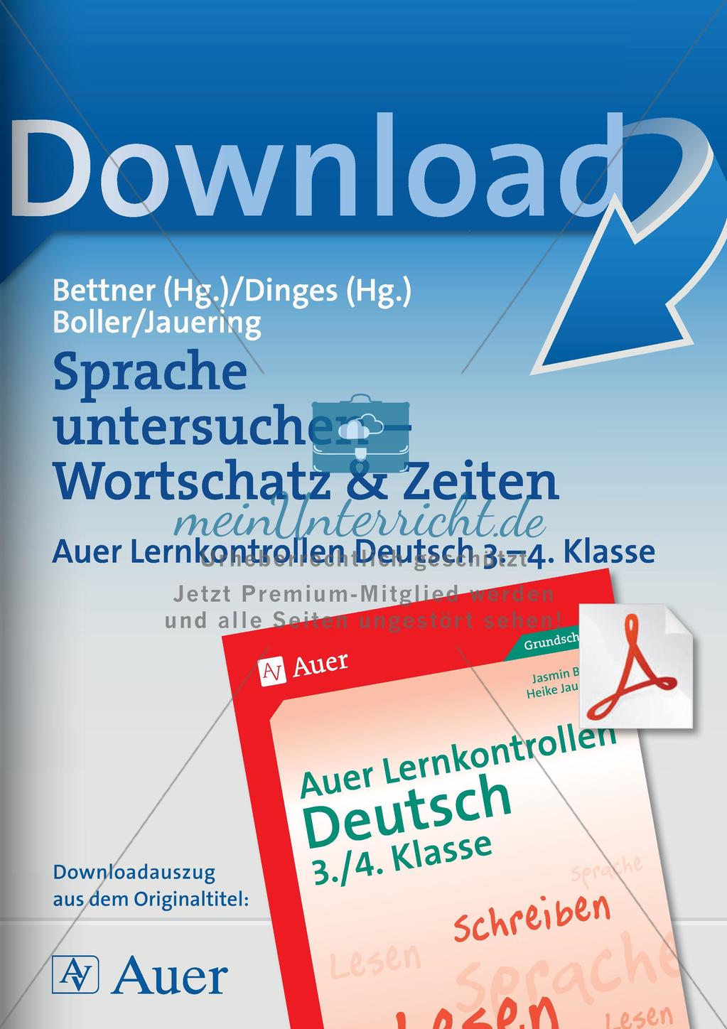 Lernkontrollen: Wortschatz und Tempus Preview 1