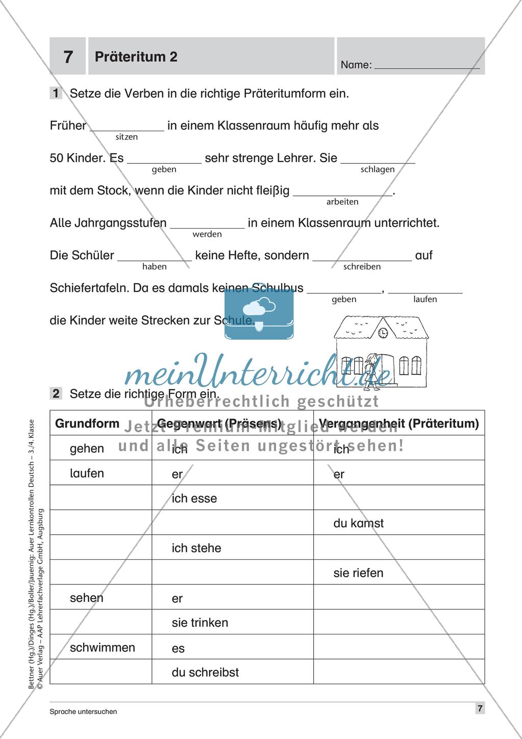 Lernkontrollen: Wortschatz und Tempus Preview 9