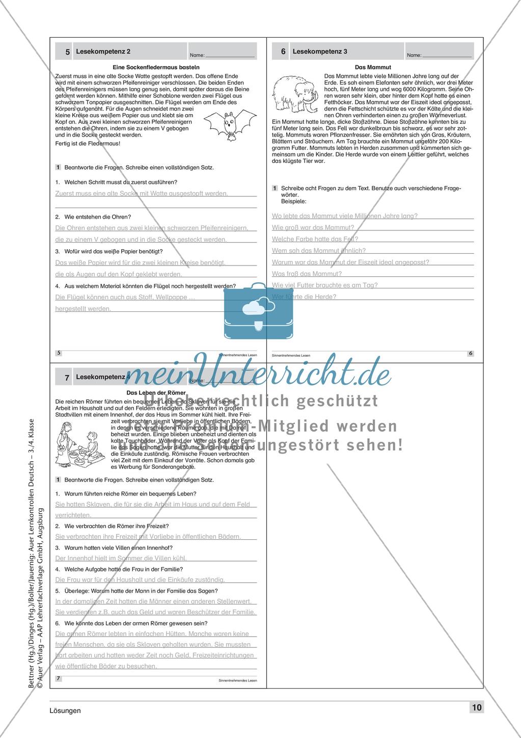 Lernkontrollen: Schreiben und sinnentnehmendes Lesen Preview 12