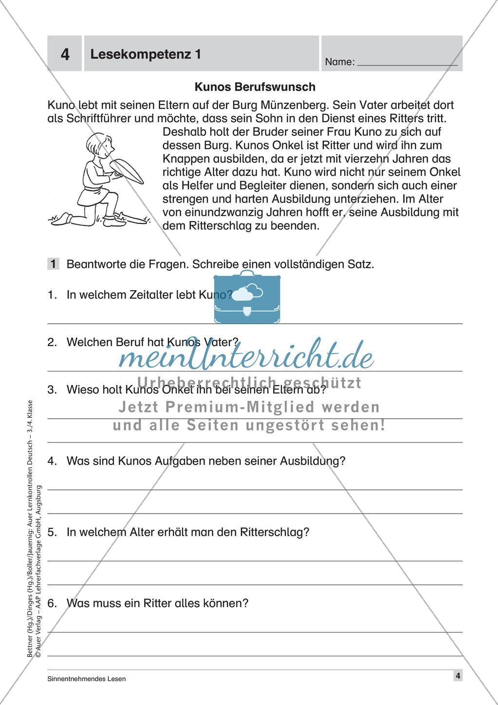Lernkontrollen: Schreiben und sinnentnehmendes Lesen Preview 6