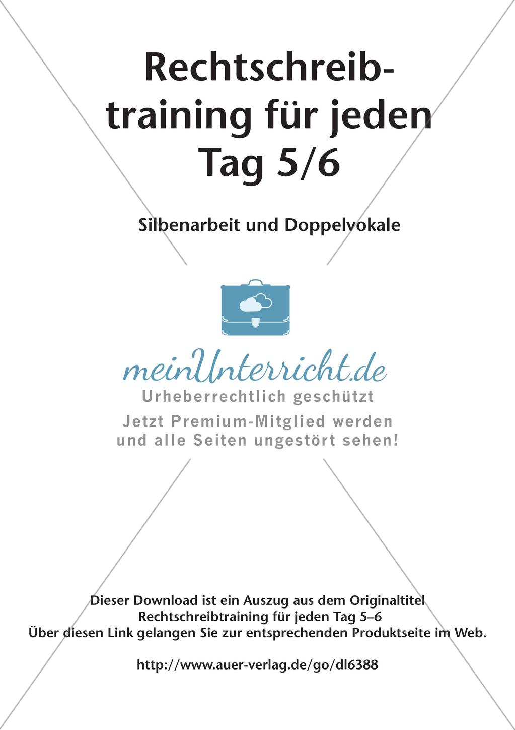 Rechtschreibtraining: Silben und Vokale Preview 2