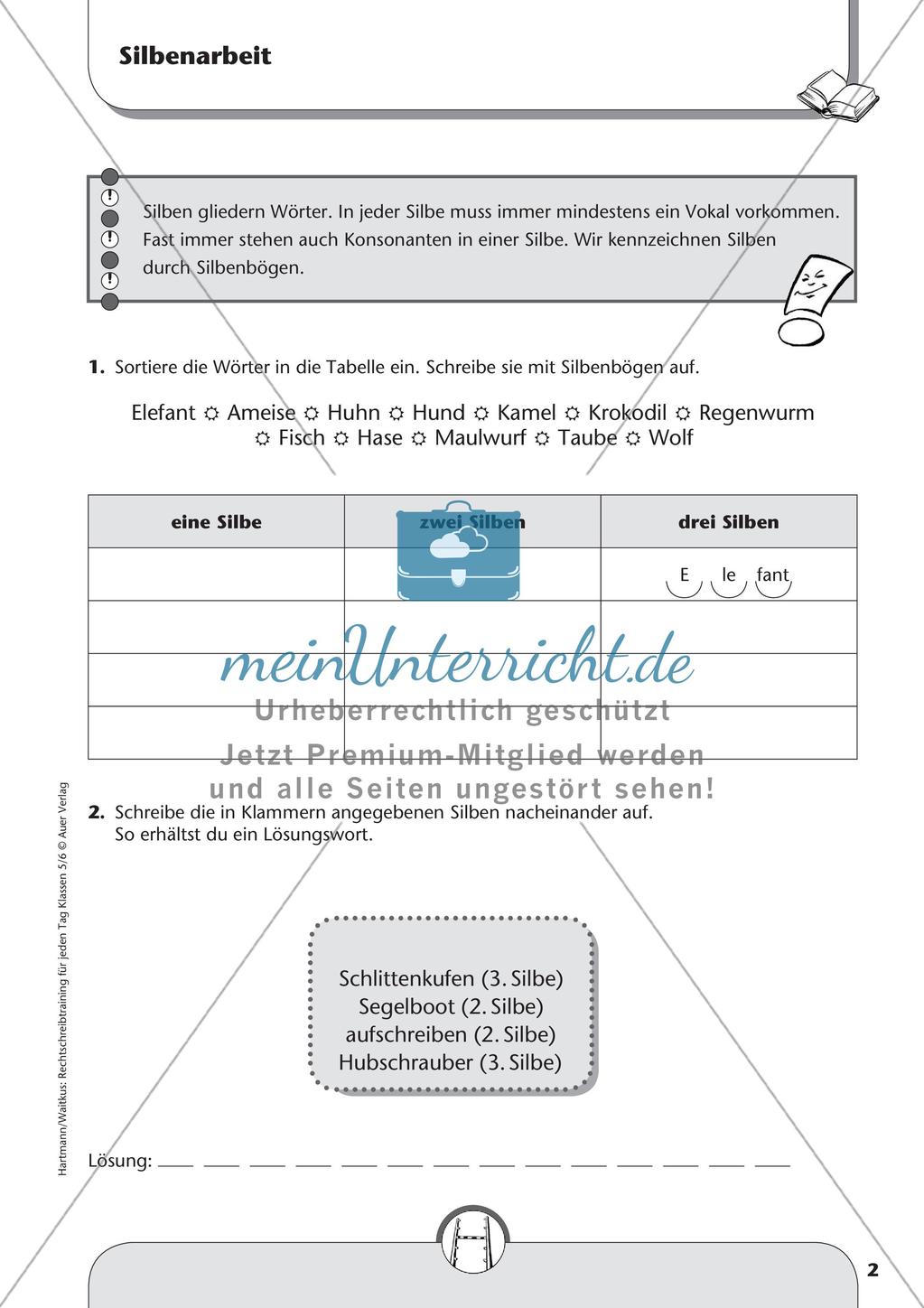 Rechtschreibtraining: Silben und Vokale Preview 4