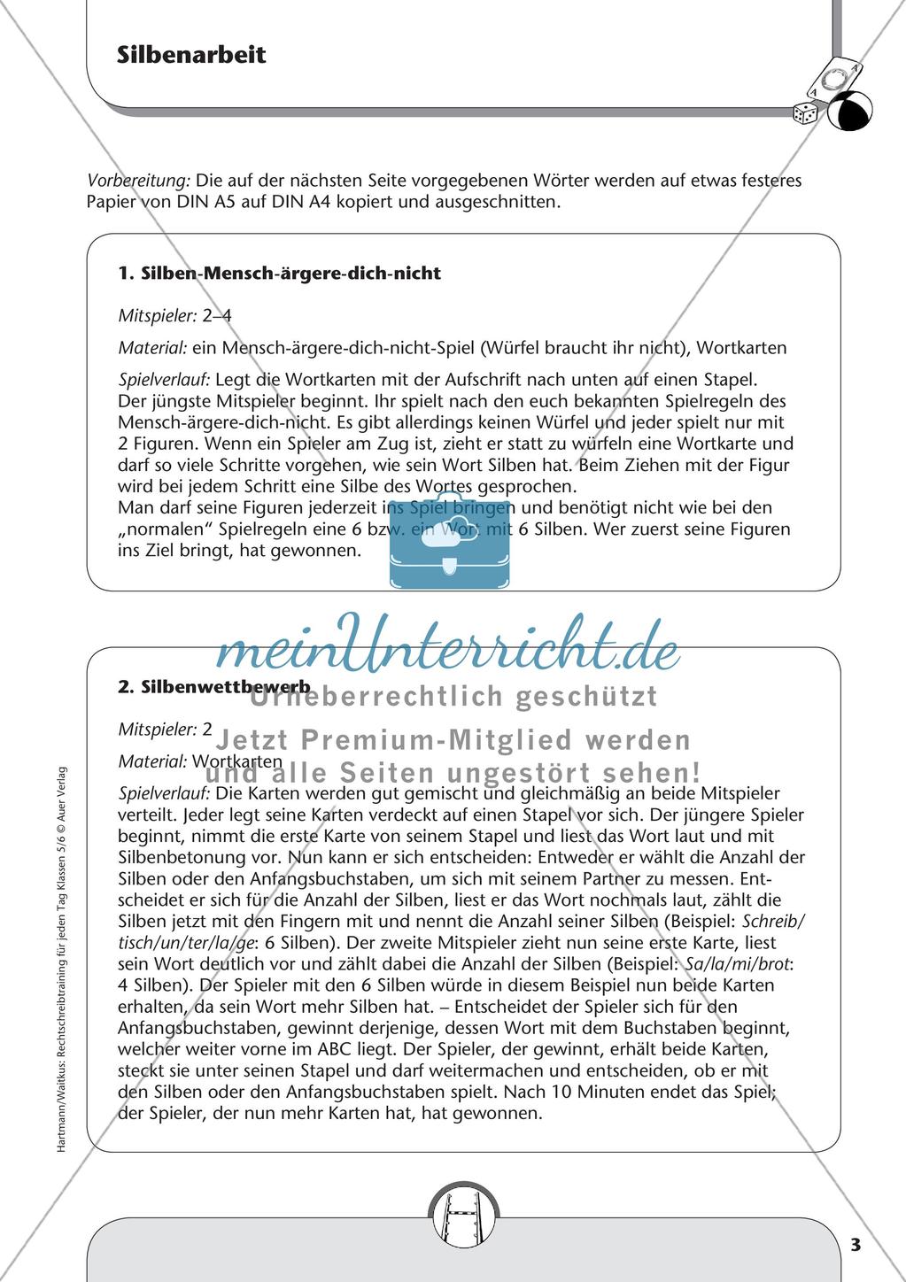 Rechtschreibtraining: Silben und Vokale Preview 5