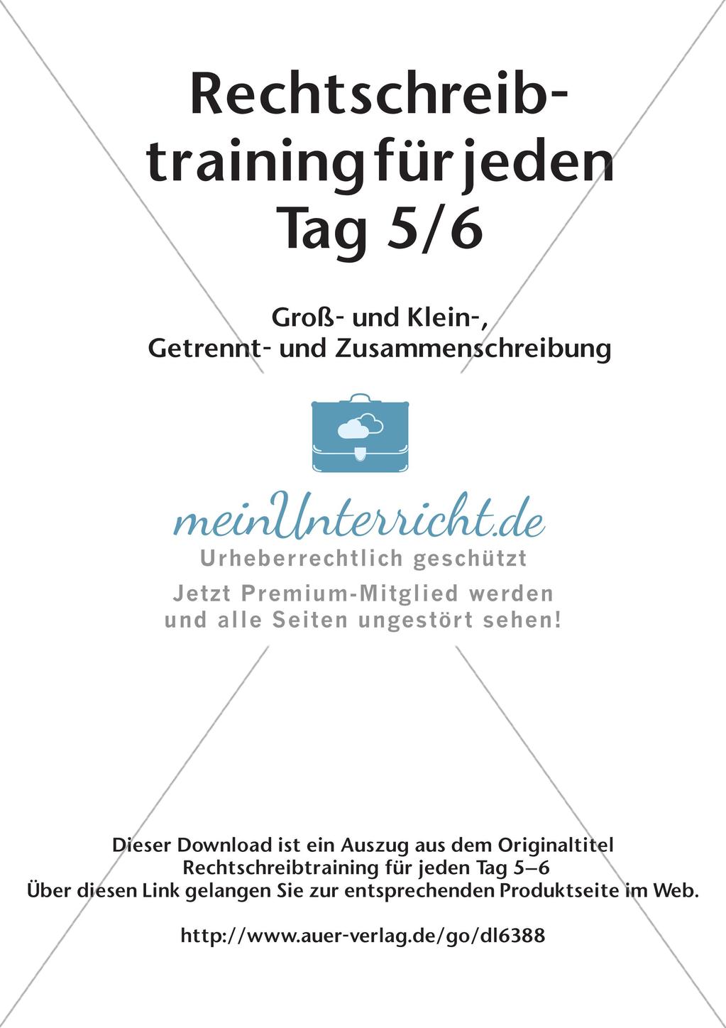 Rechtschreibtraining: Groß- und Klein-, Getrennt- und Zusammenschreibung Preview 2