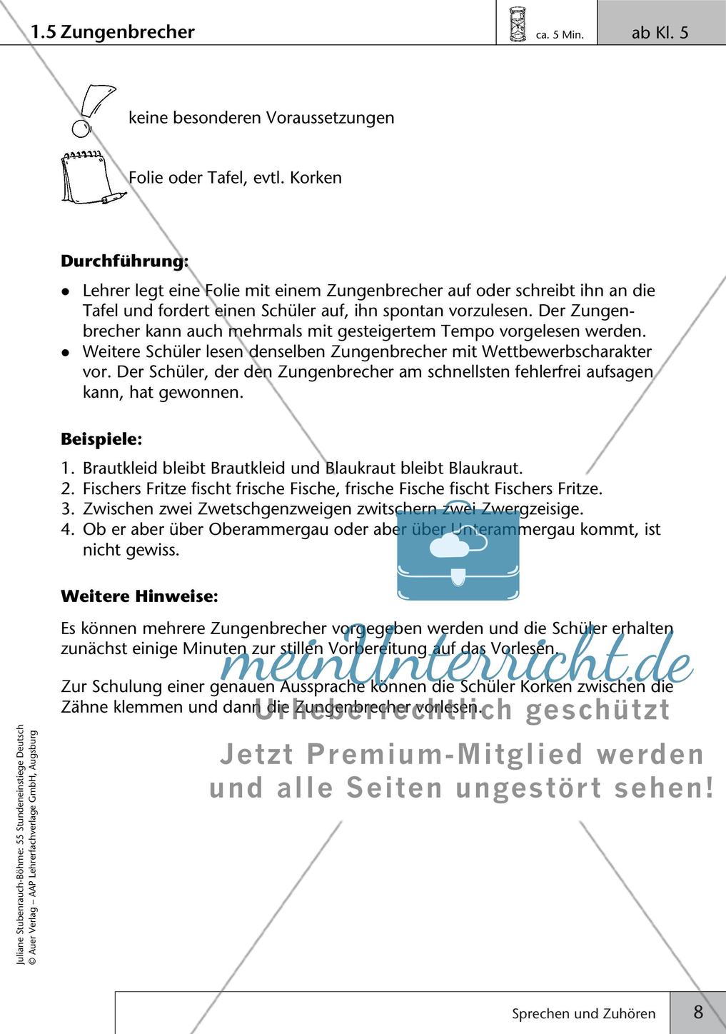 Unterrichtseinstiege zum Sprechen und Zuhören Preview 10