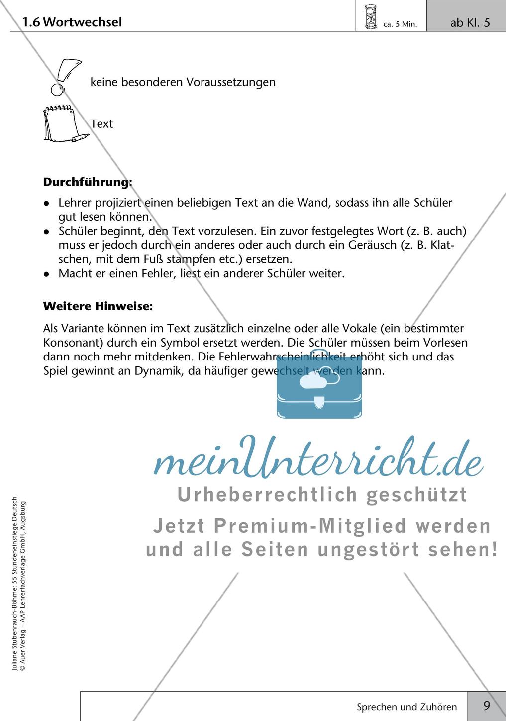 Unterrichtseinstiege zum Sprechen und Zuhören Preview 11