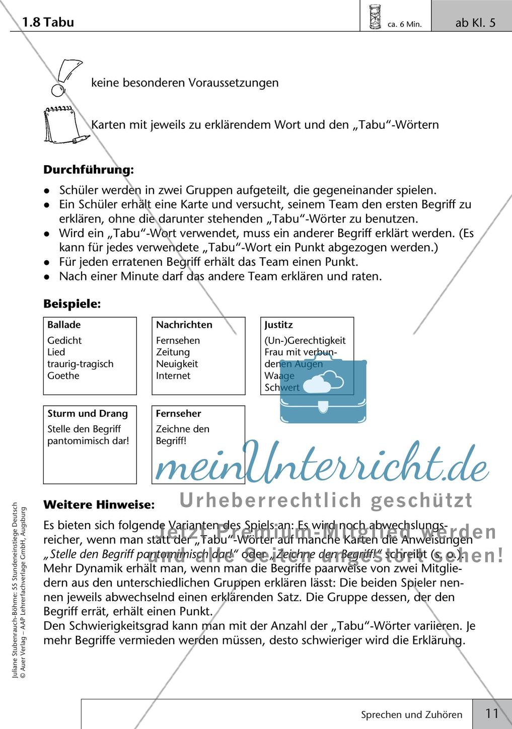 Unterrichtseinstiege zum Sprechen und Zuhören Preview 13