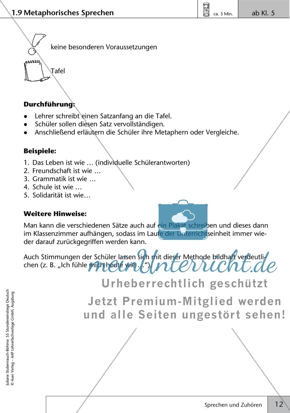 Unterrichtseinstiege zum Sprechen und Zuhören Preview 14