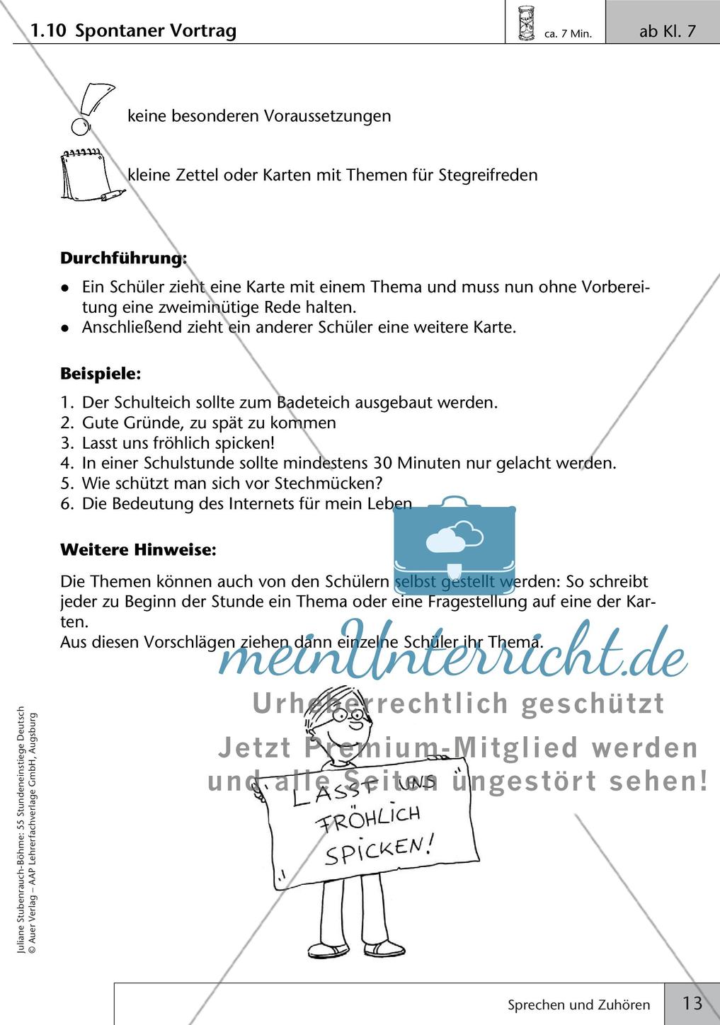 Unterrichtseinstiege zum Sprechen und Zuhören Preview 15