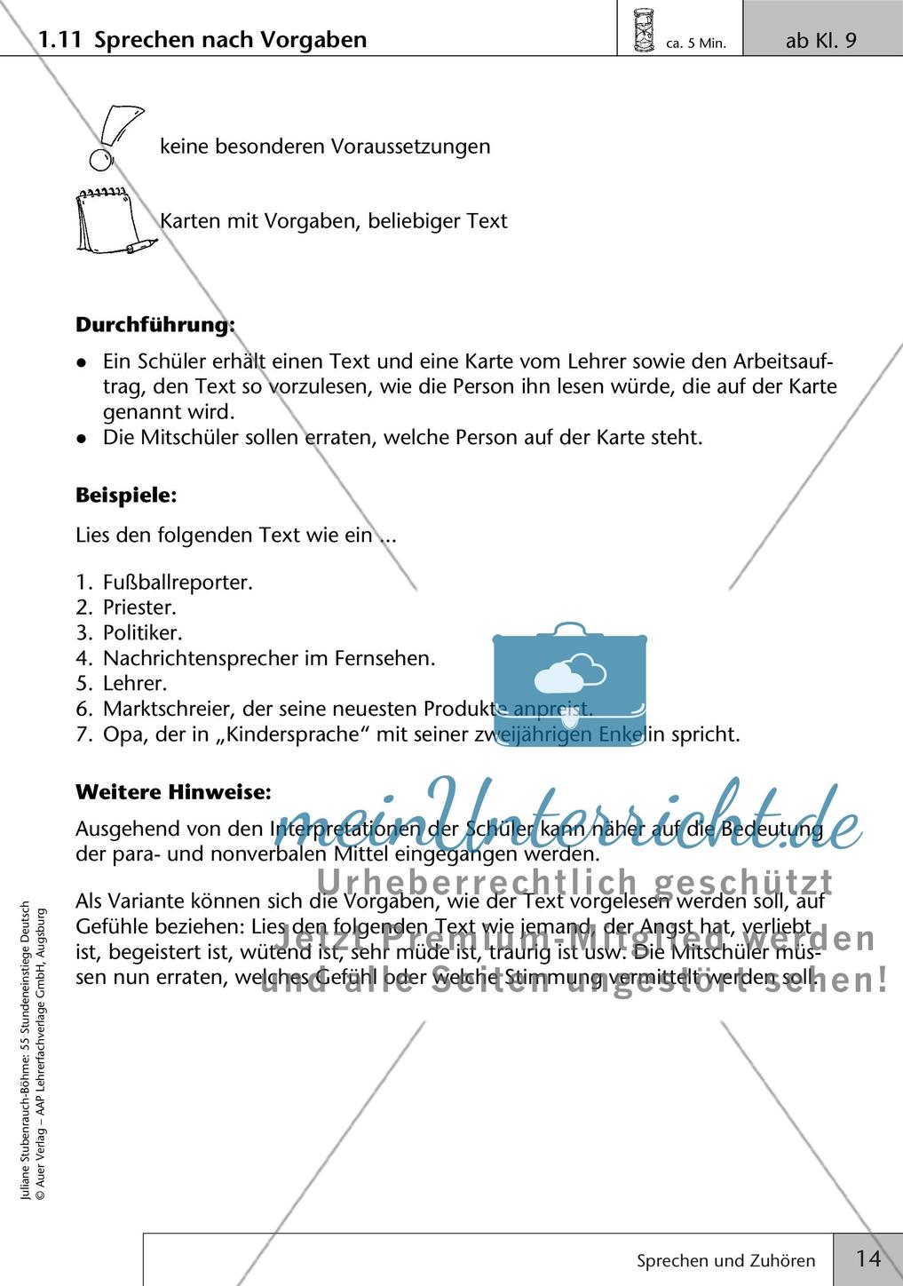 Unterrichtseinstiege zum Sprechen und Zuhören Preview 16