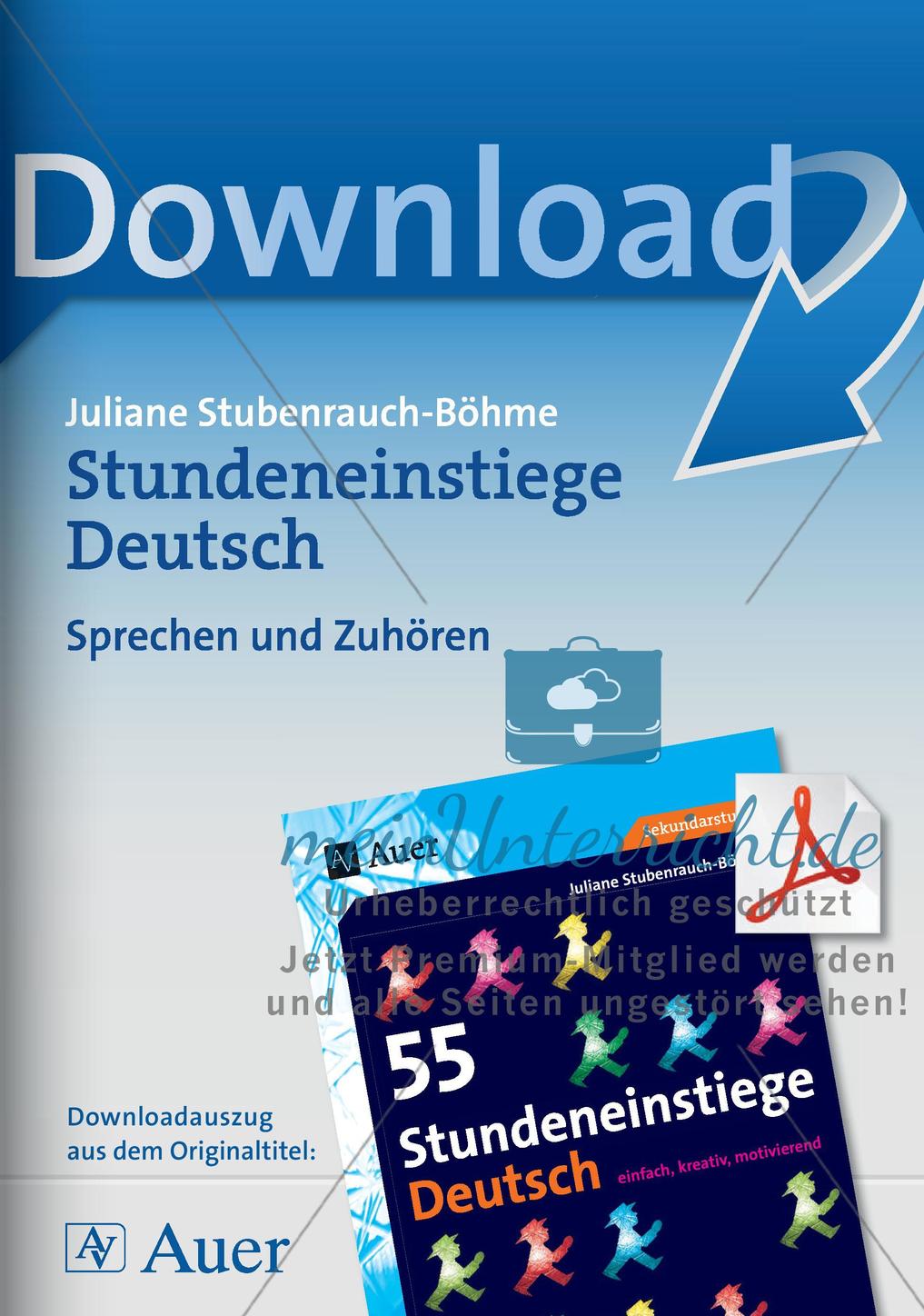Unterrichtseinstiege zum Sprechen und Zuhören Preview 1