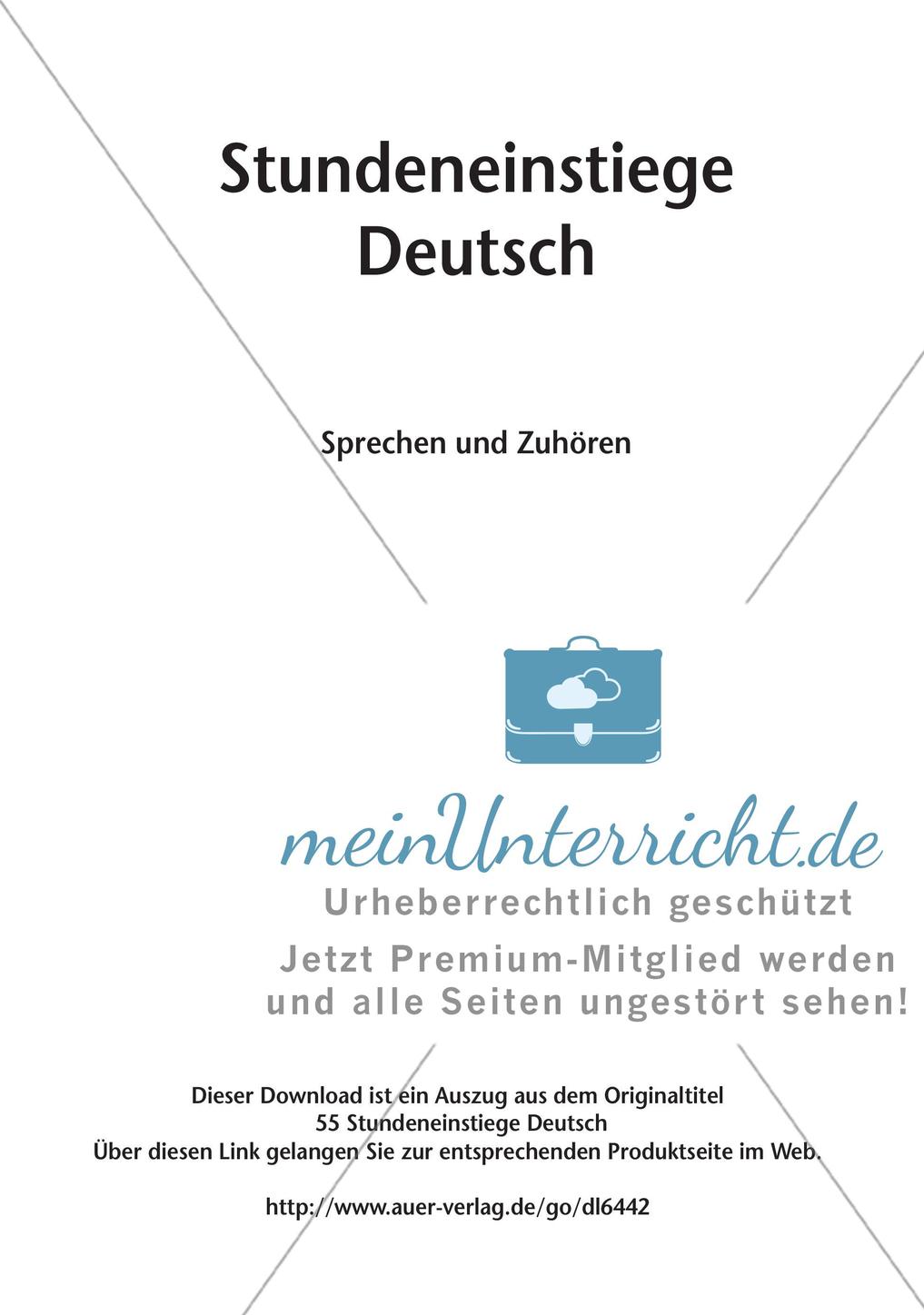 Unterrichtseinstiege zum Sprechen und Zuhören Preview 2
