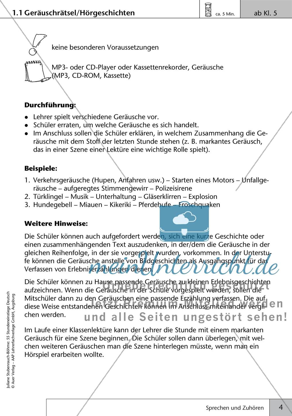 Unterrichtseinstiege zum Sprechen und Zuhören Preview 6