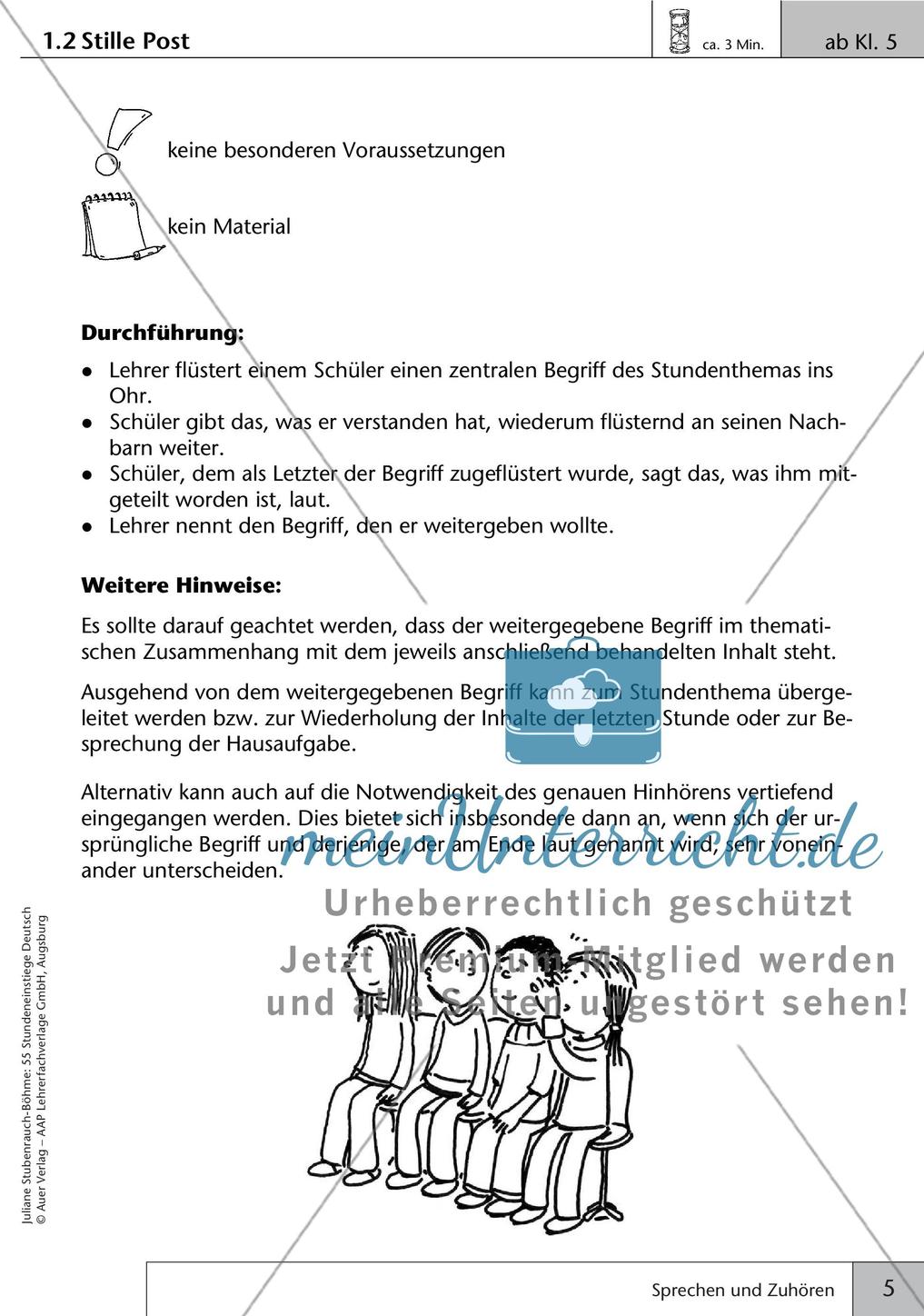 Unterrichtseinstiege zum Sprechen und Zuhören Preview 7