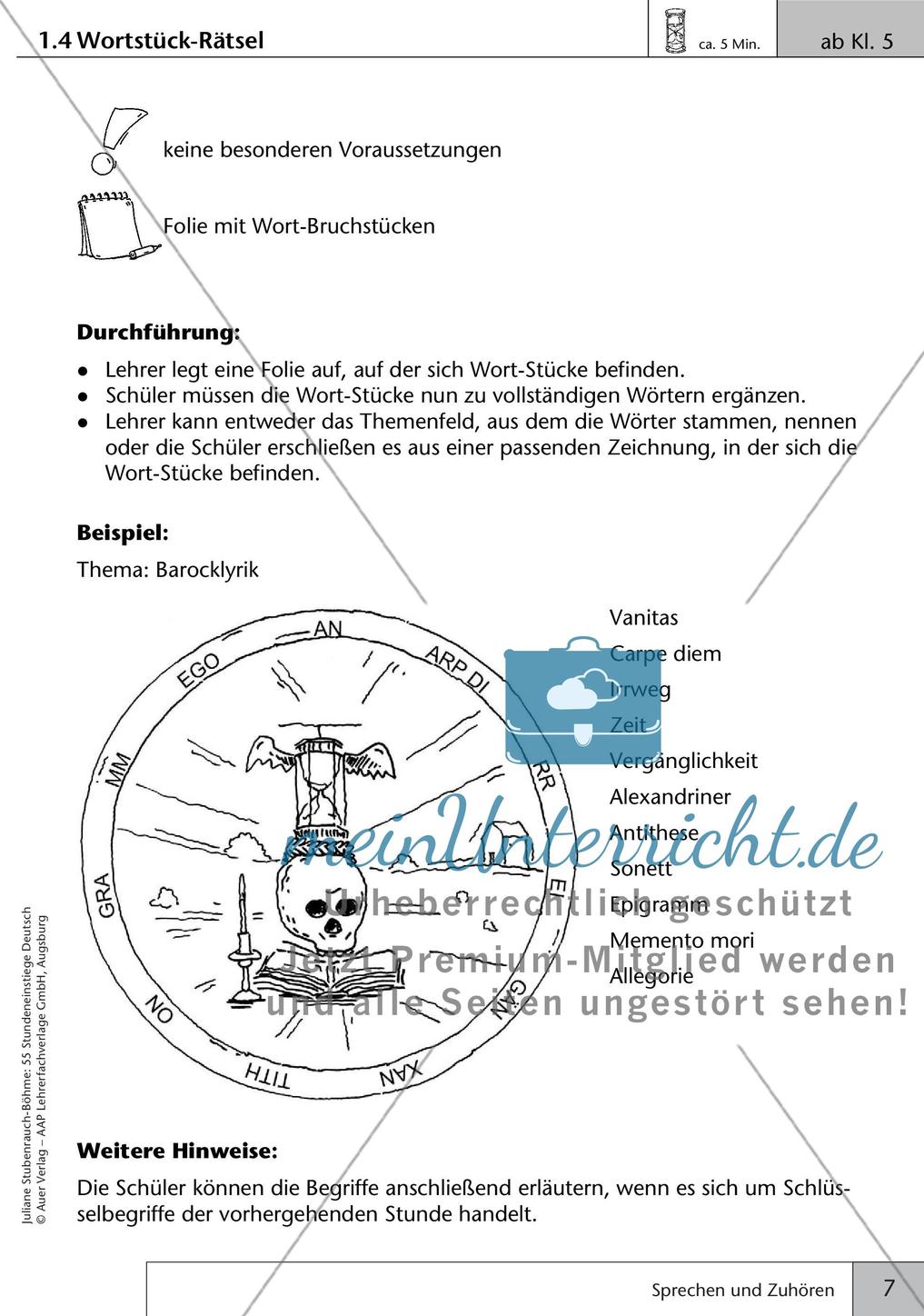 Unterrichtseinstiege zum Sprechen und Zuhören Preview 9