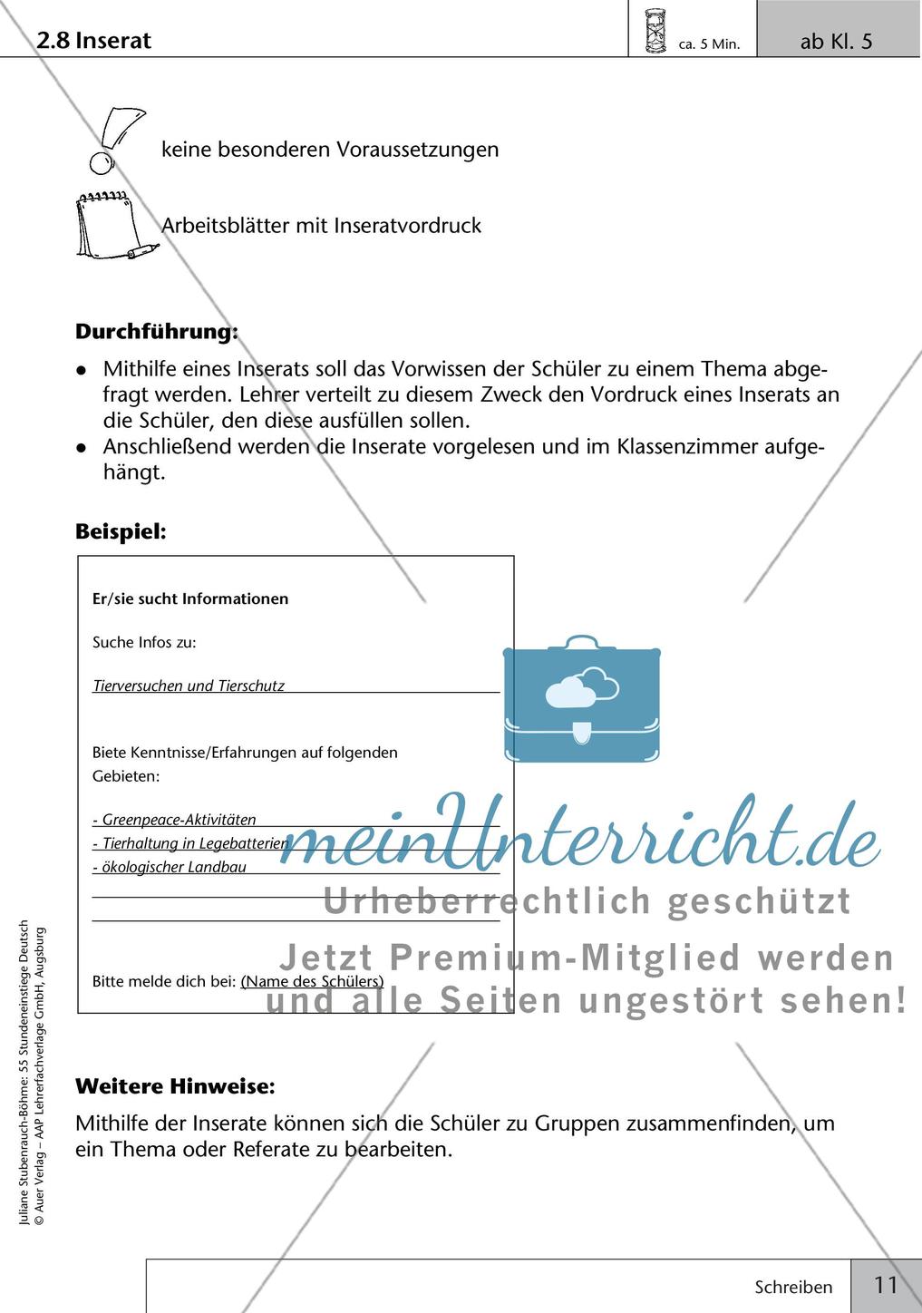 Unterrichtseinstiege zum Schreiben Preview 13