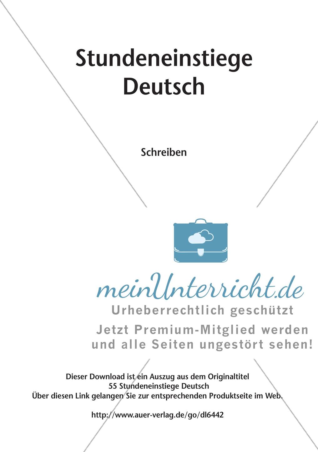 Unterrichtseinstiege zum Schreiben Preview 2