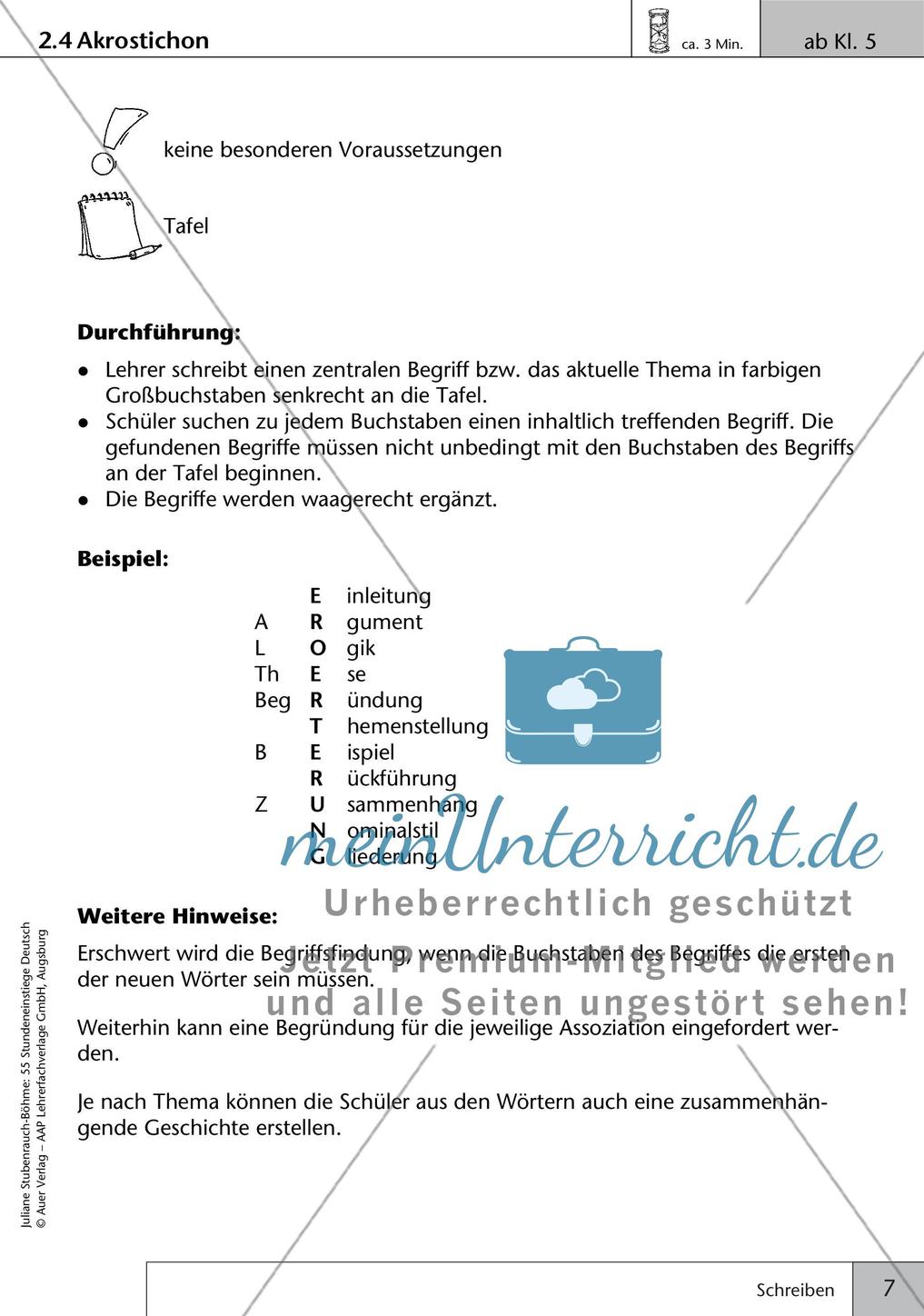 Unterrichtseinstiege zum Schreiben Preview 9
