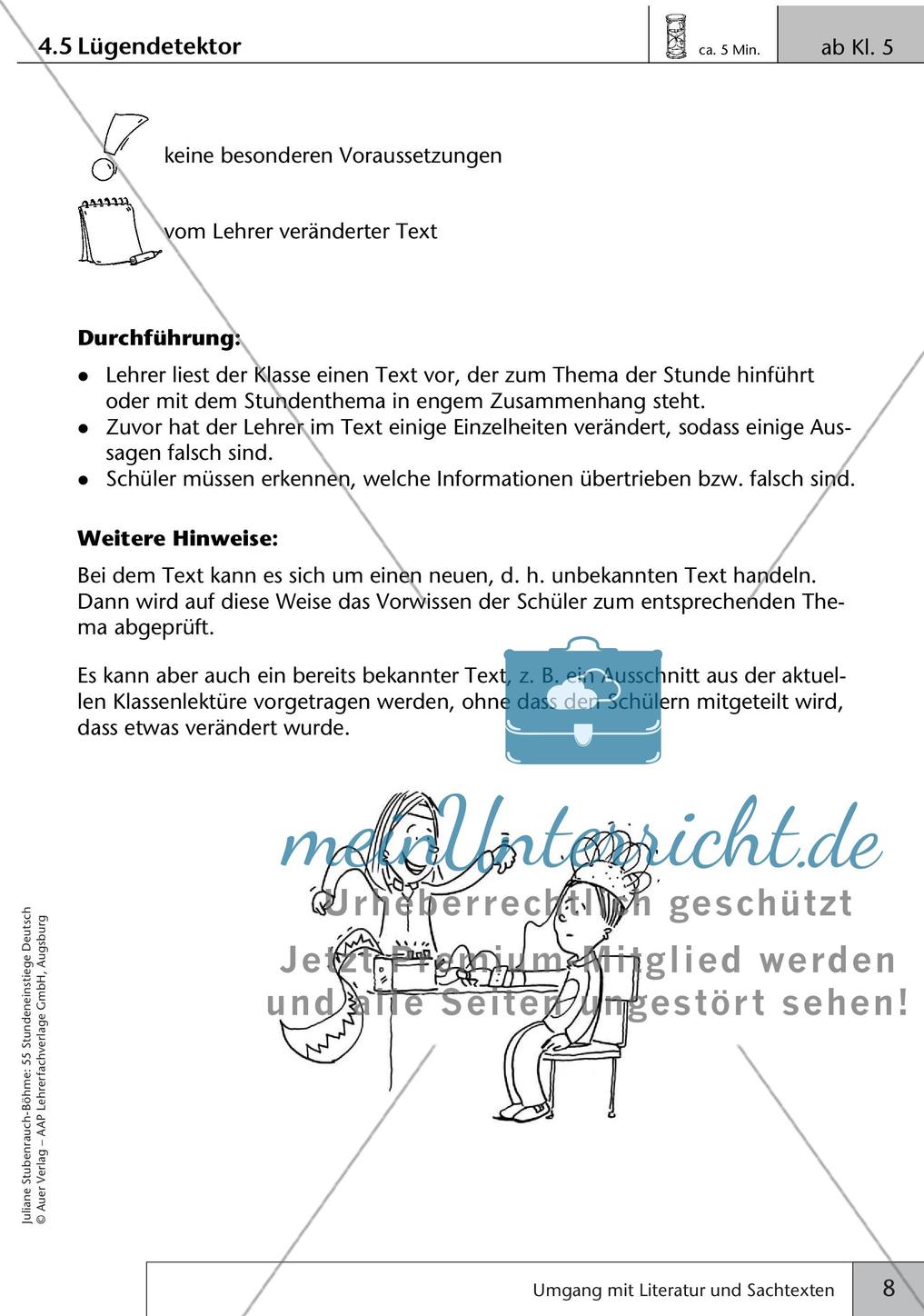Unterrichtseinstiege: Umgang mit Literatur und Sachtexten Preview 10