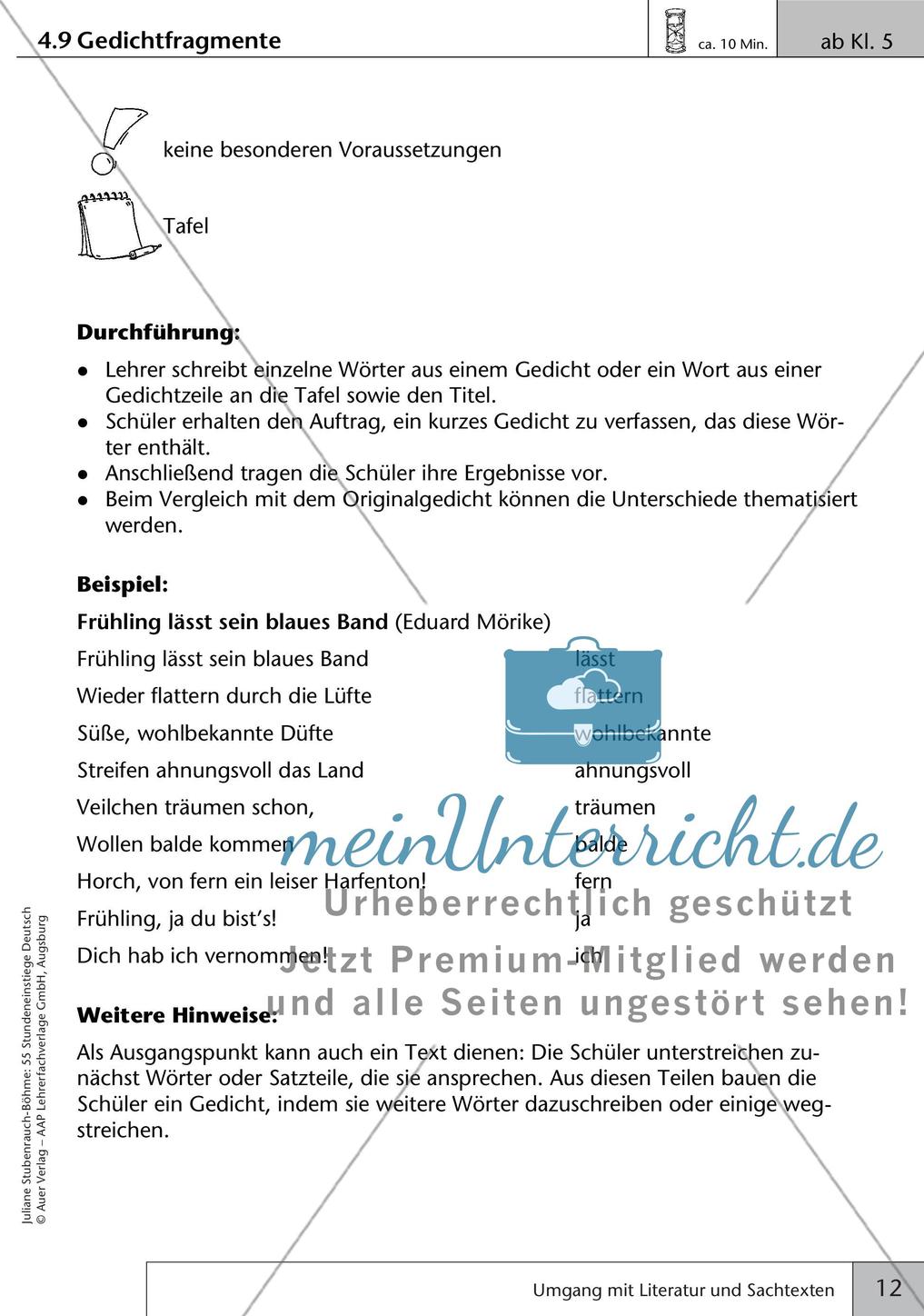 Unterrichtseinstiege: Umgang mit Literatur und Sachtexten Preview 14