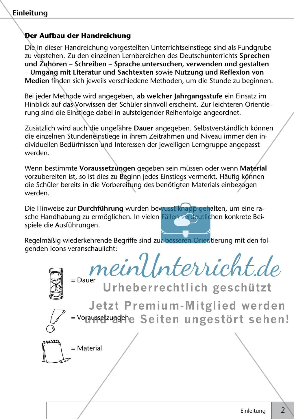 Unterrichtseinstiege: Umgang mit Literatur und Sachtexten Preview 4