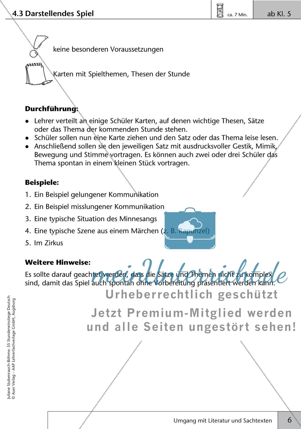 Unterrichtseinstiege: Umgang mit Literatur und Sachtexten Preview 8