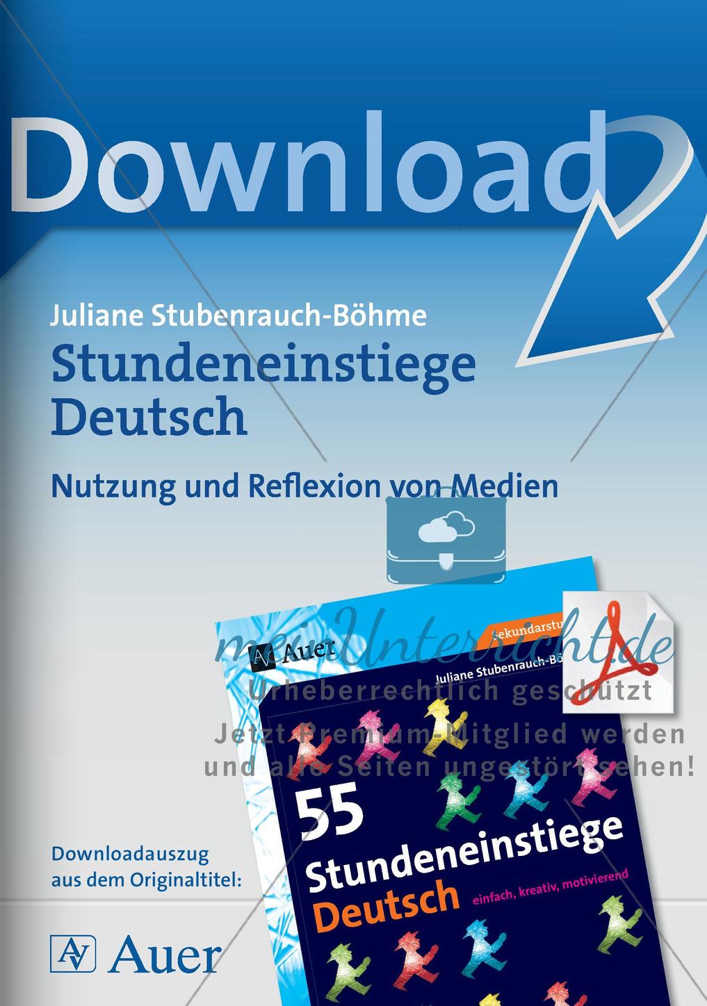 Stundeneinstiege: Nutzung und Reflexion von Medien Preview 1