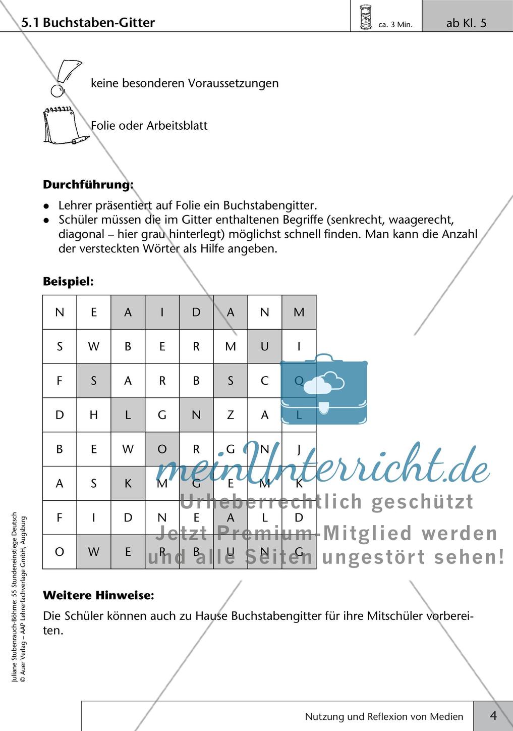 Stundeneinstiege: Nutzung und Reflexion von Medien Preview 6