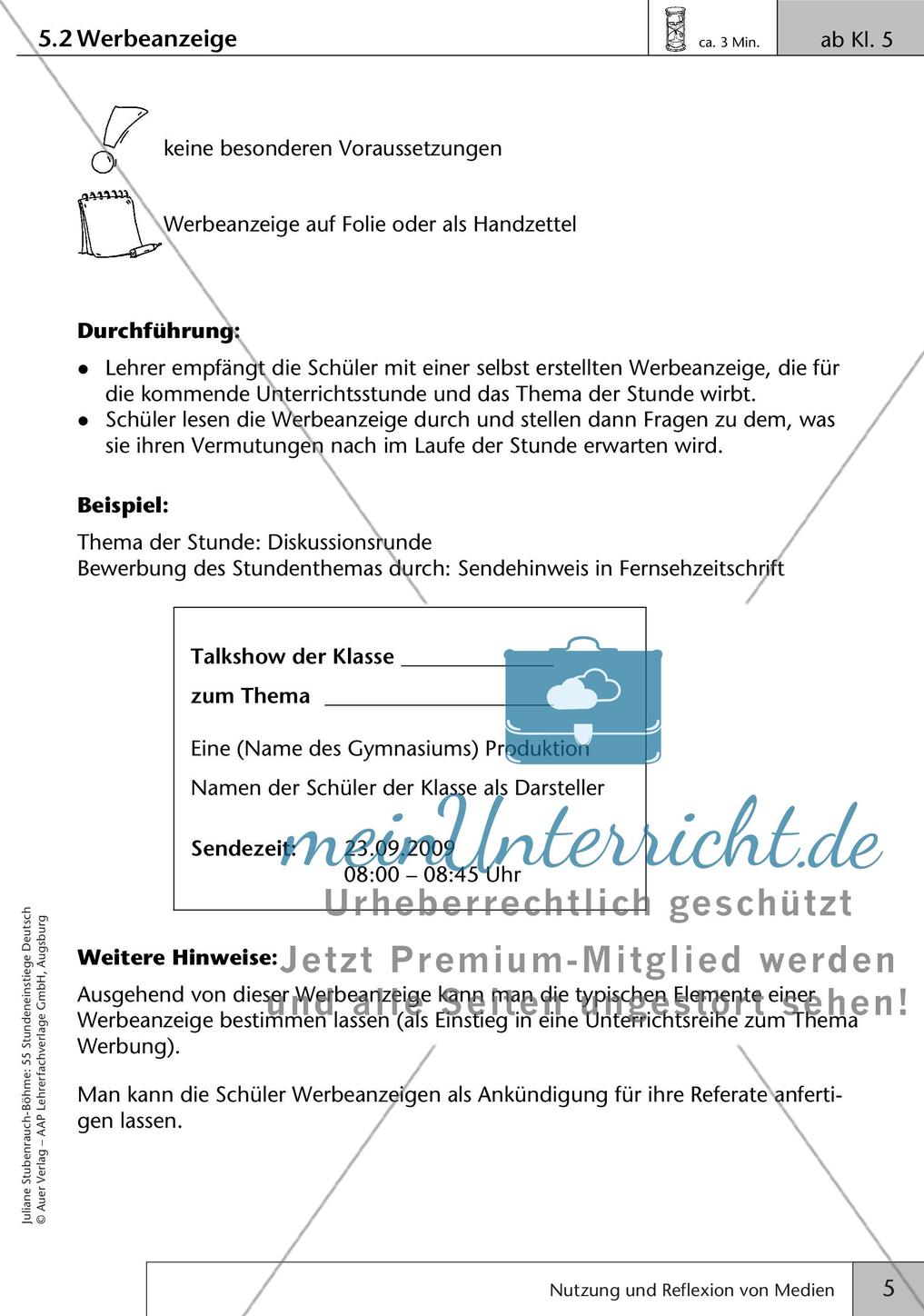 Stundeneinstiege: Nutzung und Reflexion von Medien Preview 7