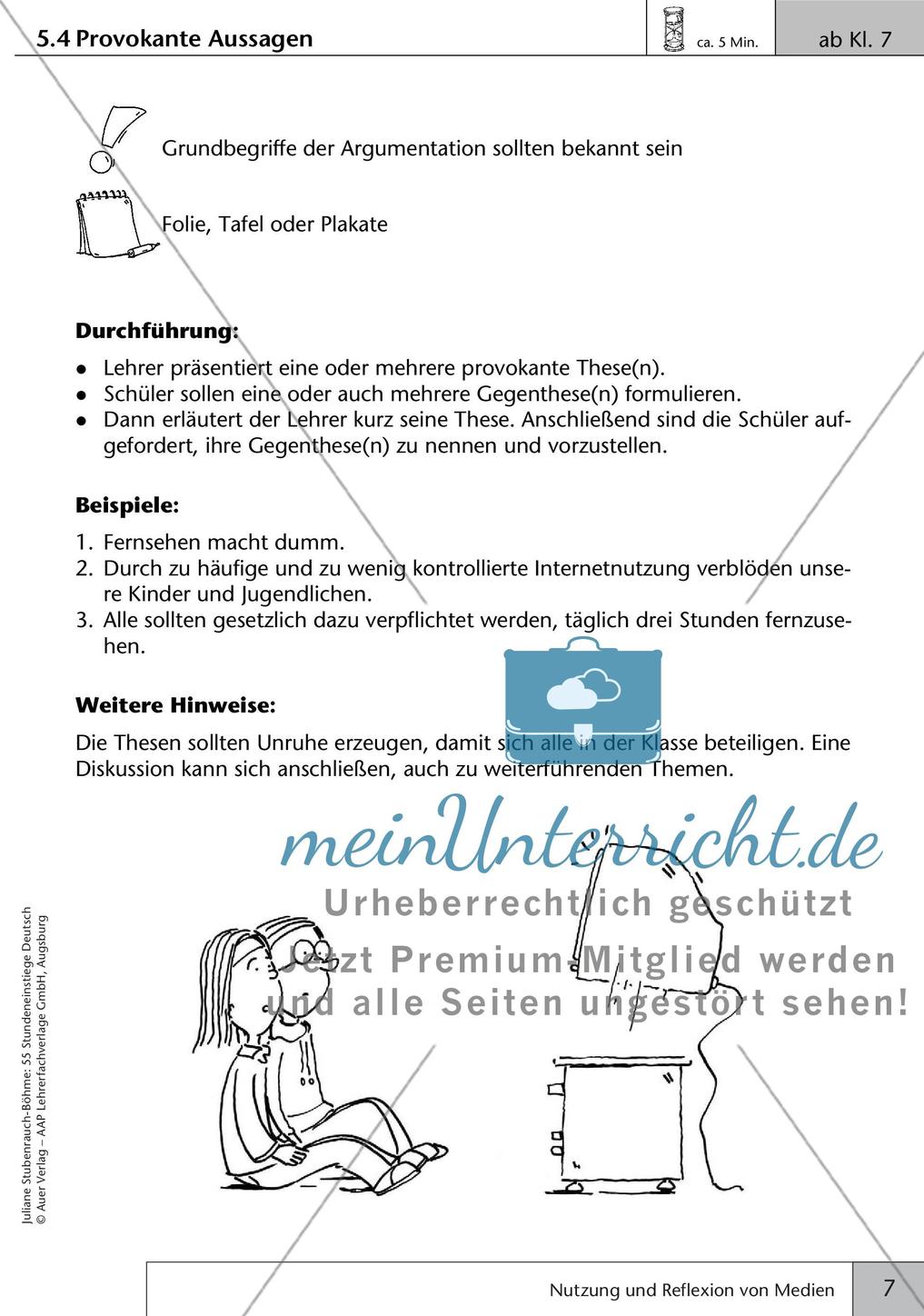 Stundeneinstiege: Nutzung und Reflexion von Medien Preview 9