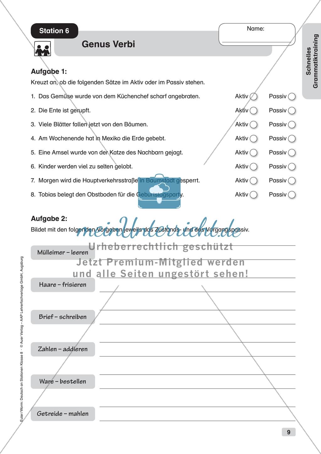 Gemischte Grammatikübungen Preview 11